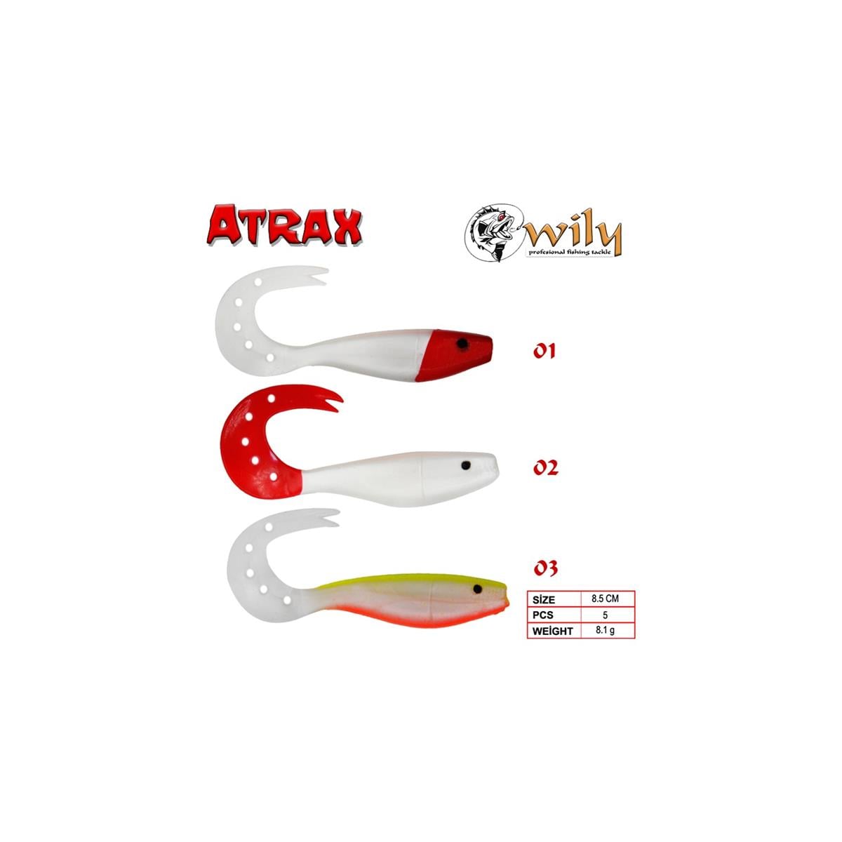 Wily Atrax Turna 8.5 cm 8.1 gr Silikon Balık C:8503