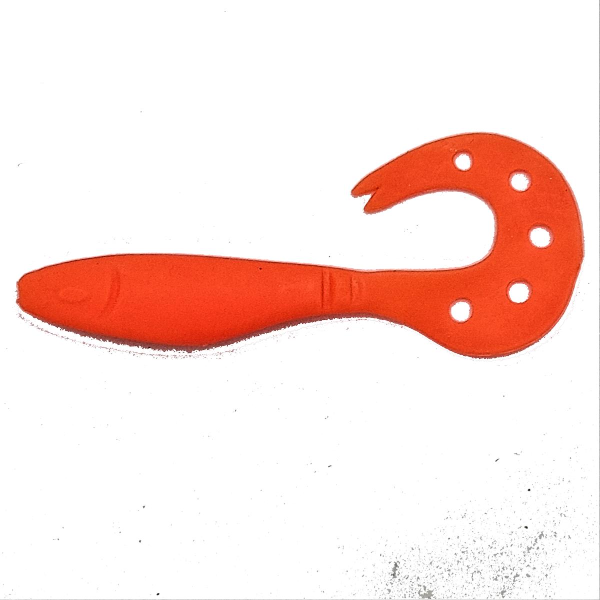10 cm Neon Turuncu Orak Kuyruk Silikon Balık