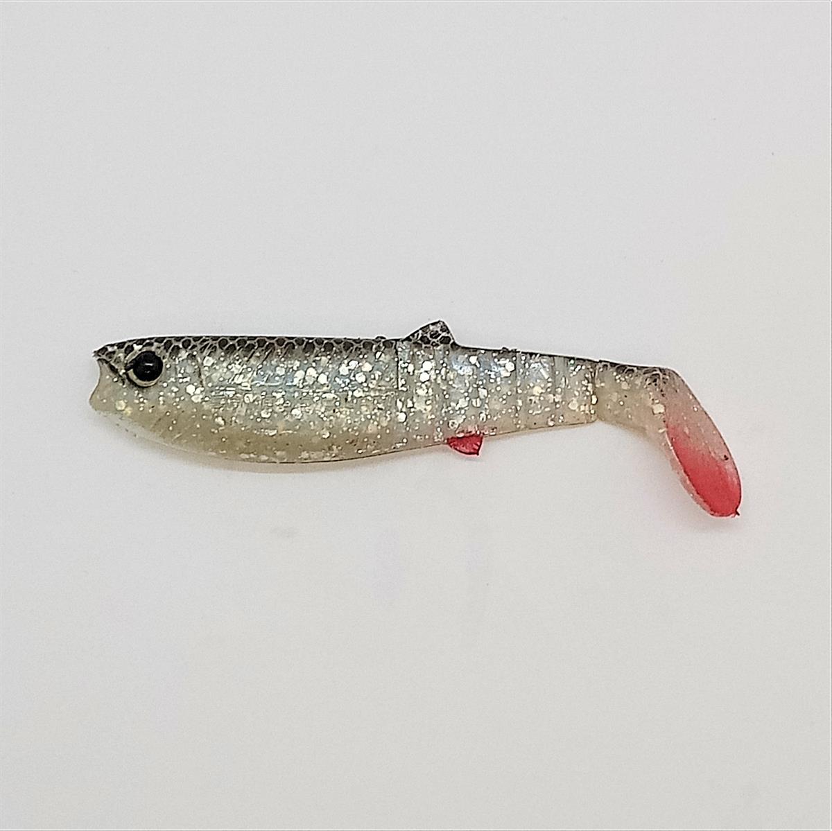 80 mm Simli Kırmızı Kuyruk Silikon Balık