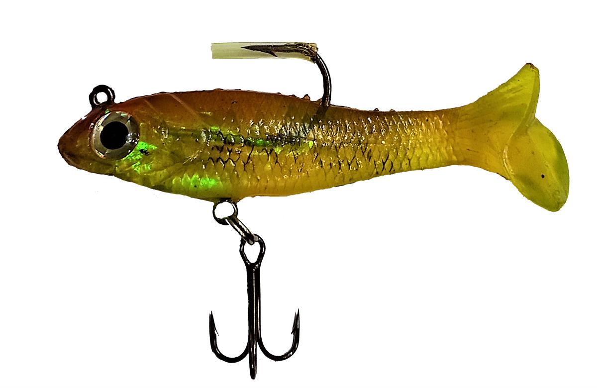 80 mm Turuncu Sarı Çift İğne Silikon Balık