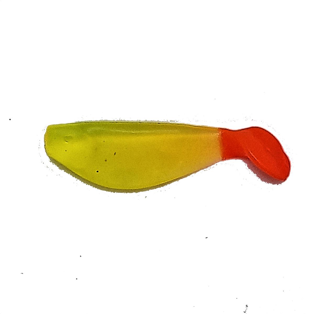 Albastar 7 cm Sarı-Kırmızı T Kuyruk Silikon Balık 5 Li