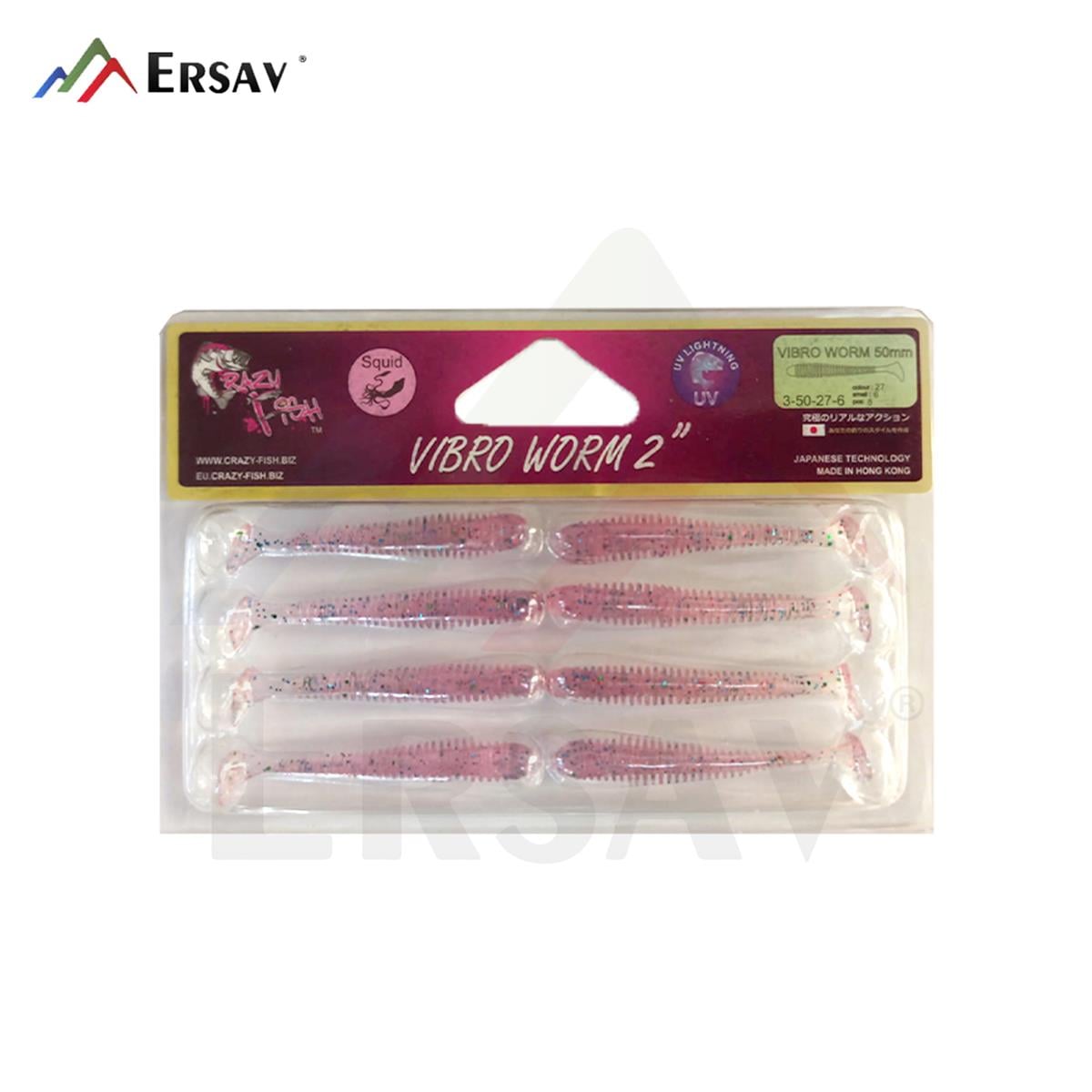 Crazy Fish Vibro Worm 2 50 mm Silikon Yem C:27