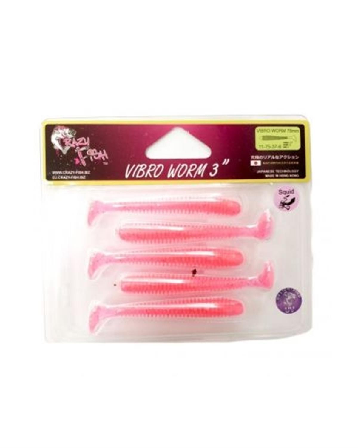 Crazy Fish Vibro Worm 3 75 mm Silikon Yem C:37