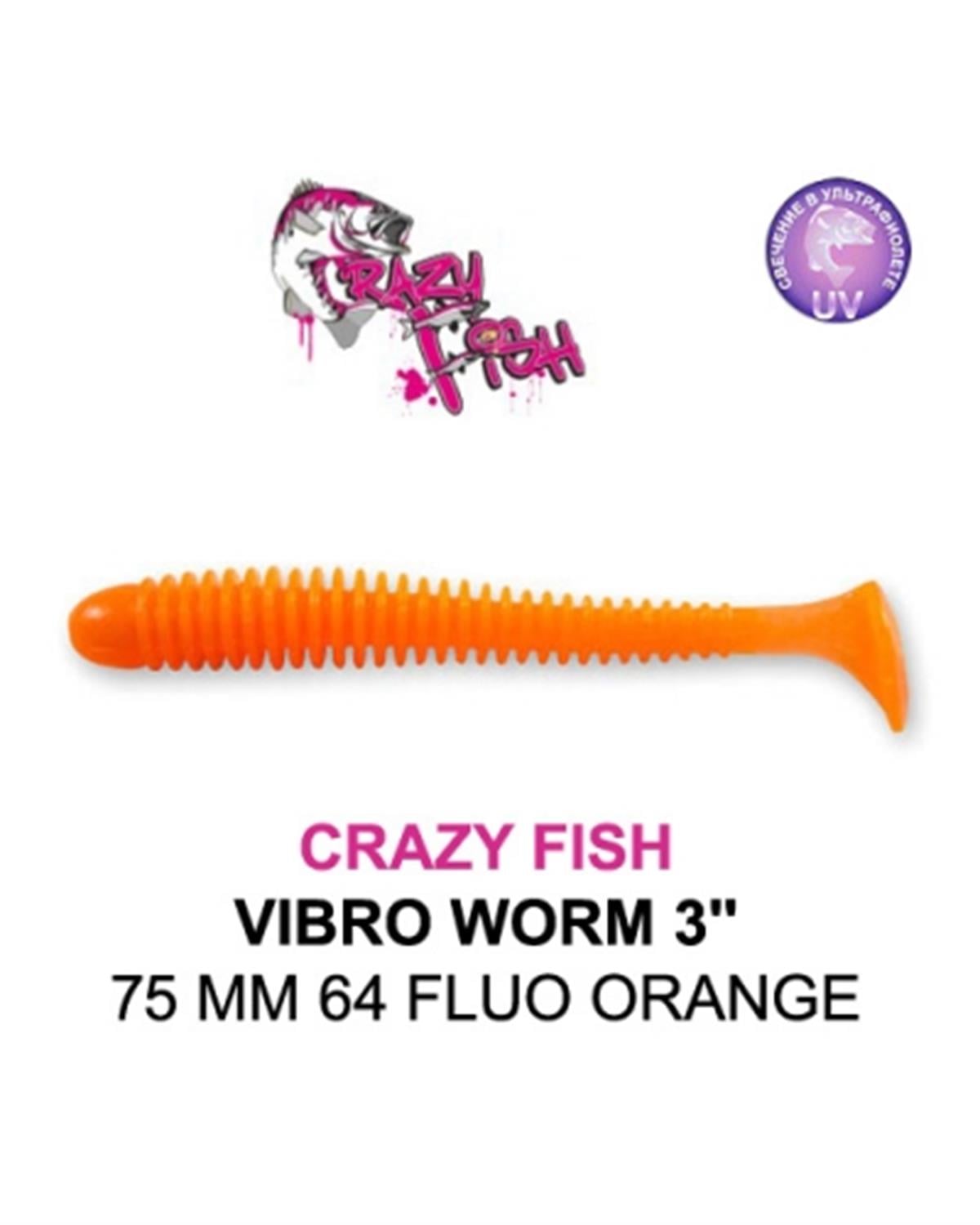 Crazy Fish Vibro Worm 3 75 mm Silikon Yem C:64