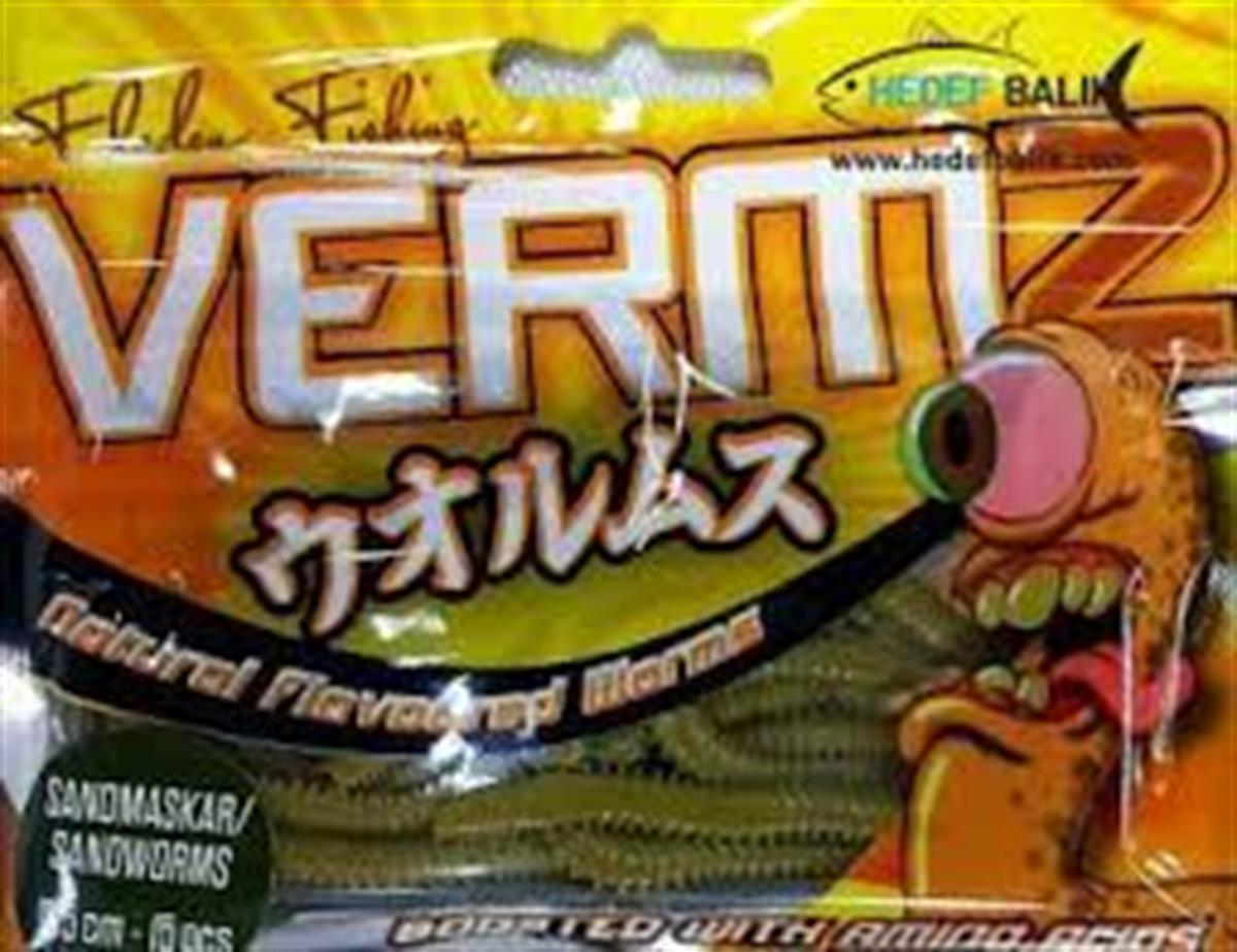 Fladen Vermz Sandworms 85 mm 20 Li Olive Silikon Yem