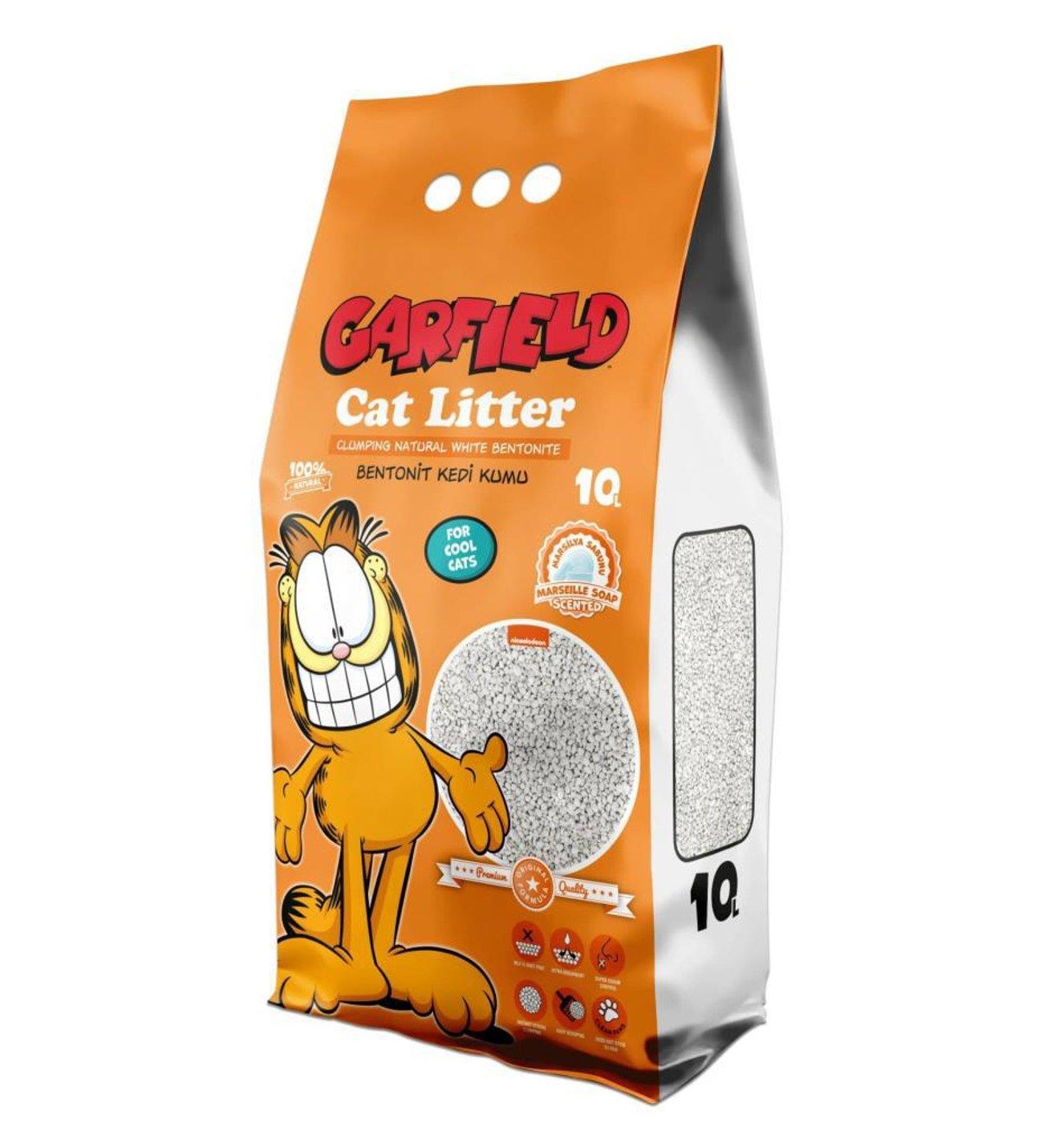 Garfield 10L Marsilya Sabunu Kokulu Bentonit Kedi Kumu