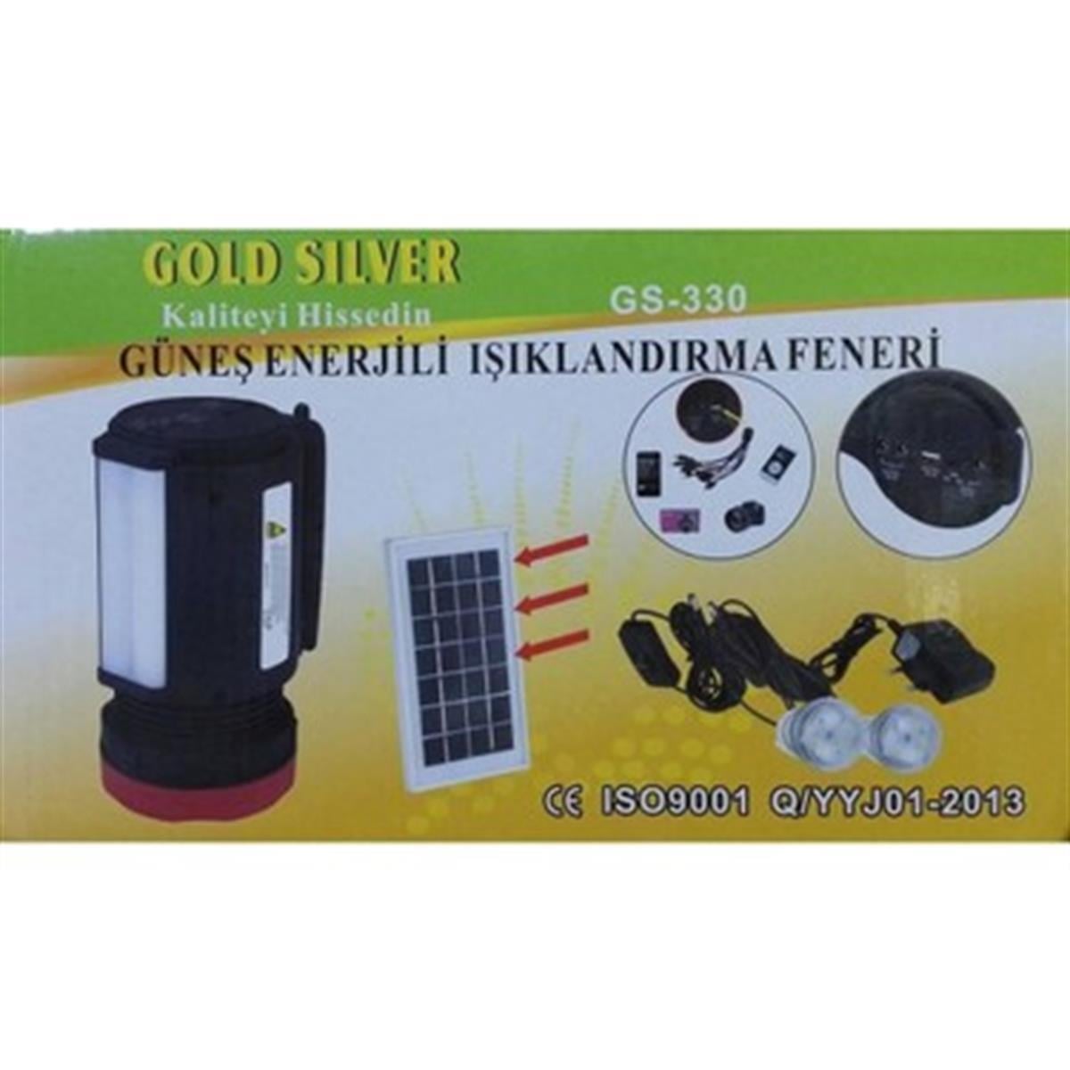 Gold Silver GS-330 Şarjlı Güneş Enerjili Işıkladırma FeneriGOLD SILVER GS-330 ŞARJLI GÜNEŞ ENERJİLİ IŞIKLANDIRMA FENERİ