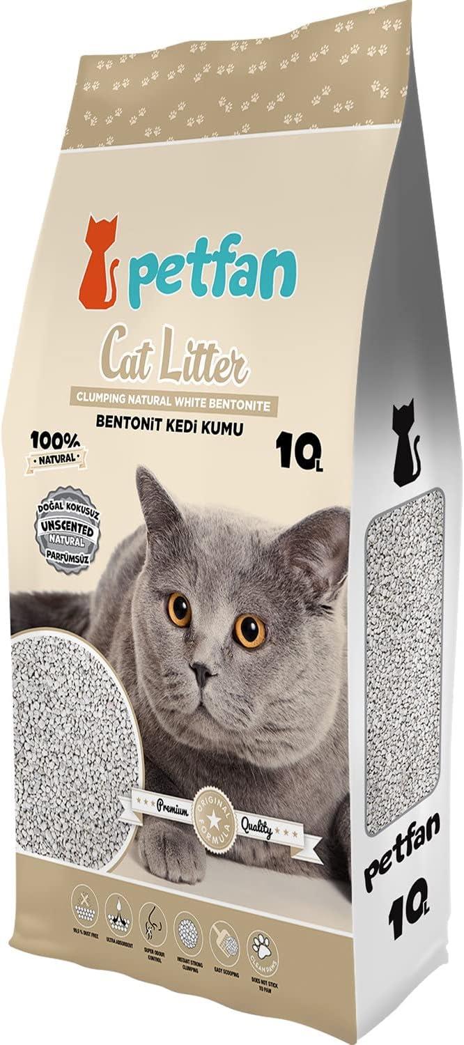 Petfan 10 L Naturel Doğal Kokusuz Bentoit Kedi Kumu