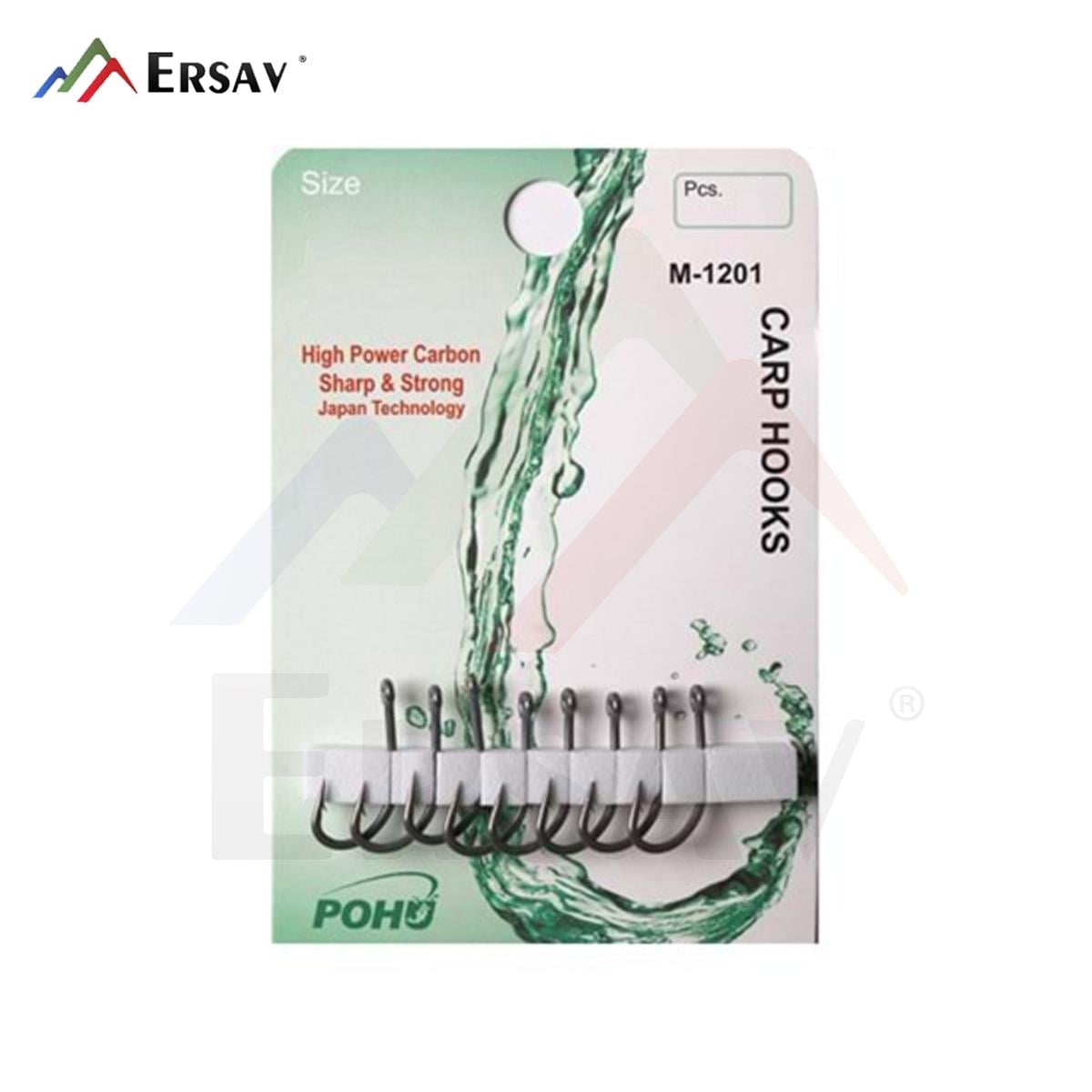 Pohu Carp Hooks Siyah İğne 8 Li No:6
