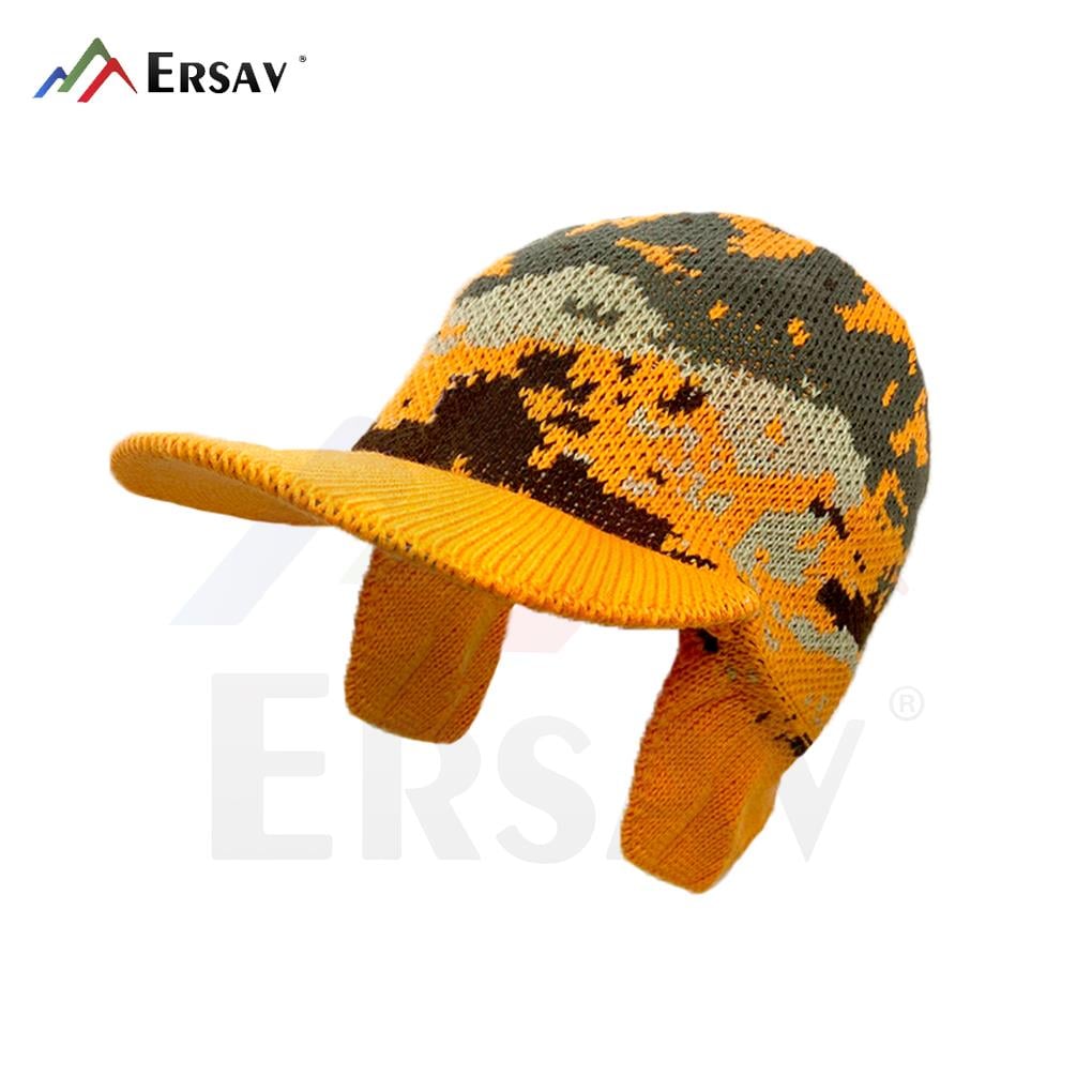 Şapka Örme Turuncu Kamuflaj