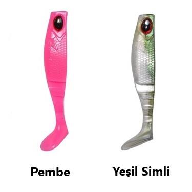 Soft Bait Lure Wild Action Silikon Balık/Yeşil Simli 12 li PaketSoft Bait Lure Wild Action Silikon Balık/Yeşil Simli 12 li Paket