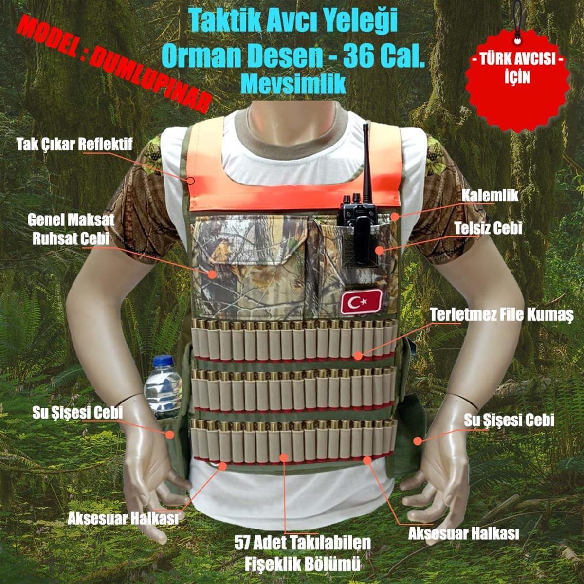Taktik Avcı Yelek Mevsimlik Orman Dumlupınar - 36 Cal.Taktik Avcı Yelek Mevsimlik Orman Dumlupınar - 36 Cal.
