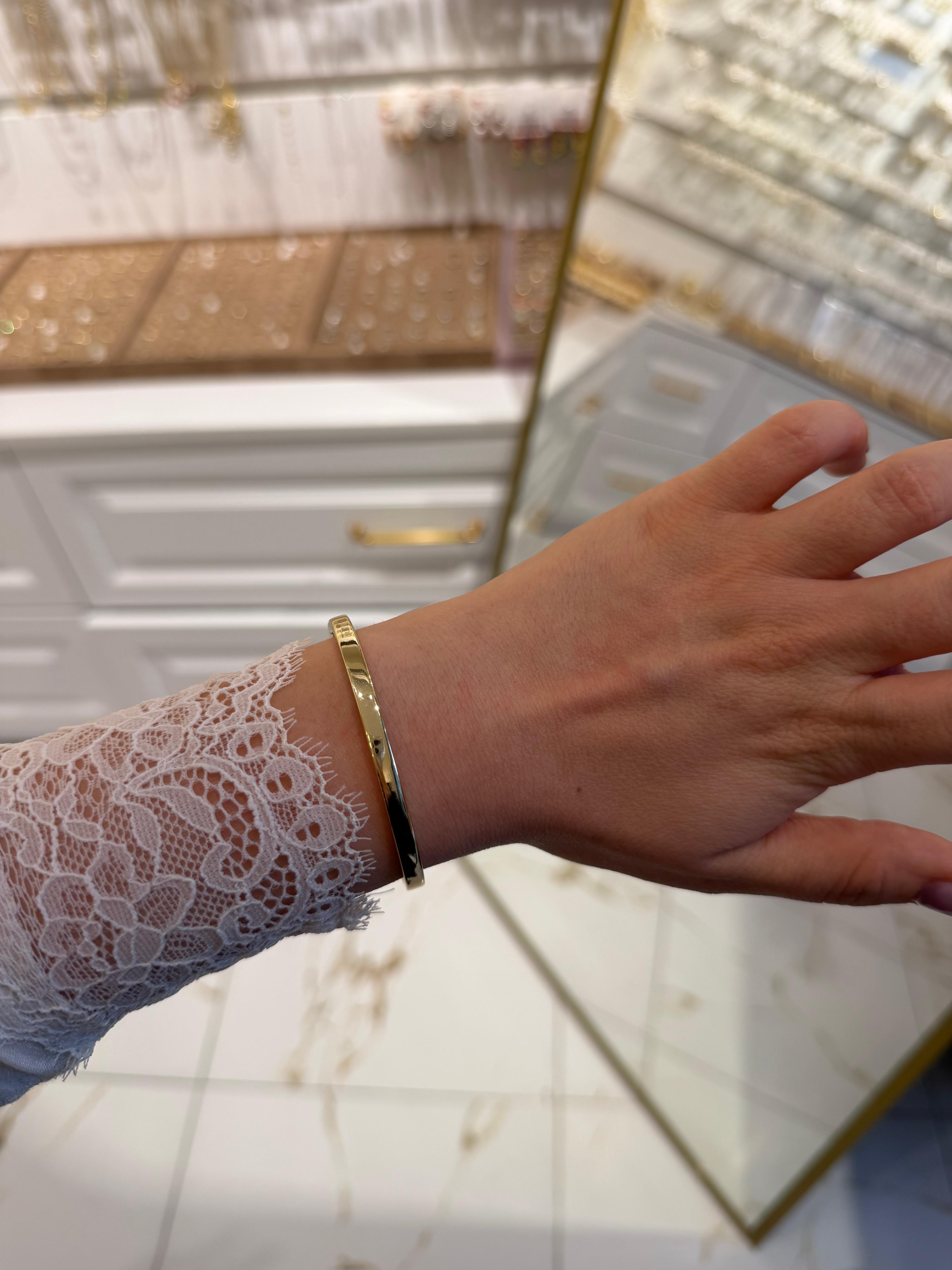 Özel Seri 14k 60cm Gold Düz Kelepçe 