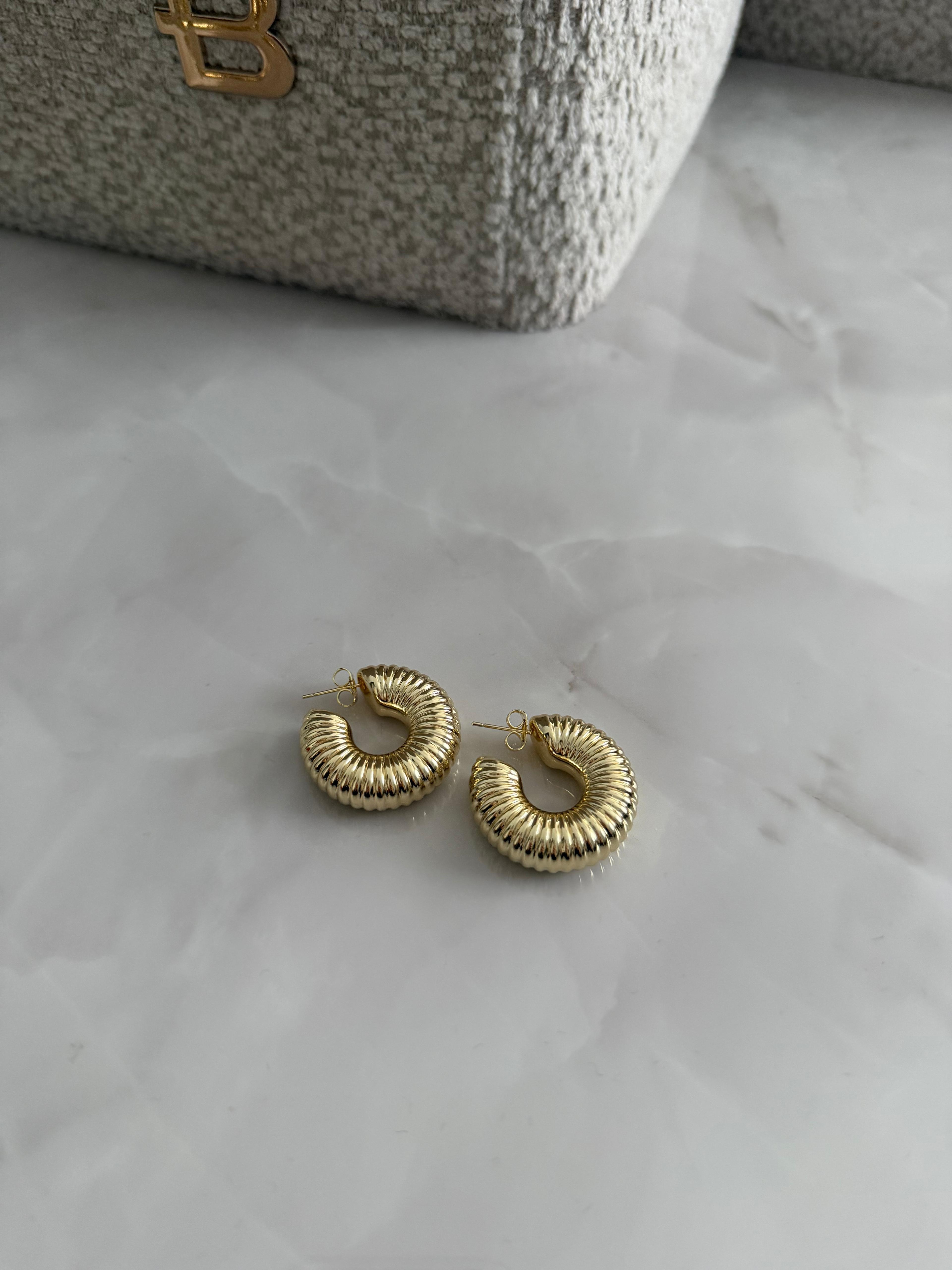 Özel Seri 14k Gold Burgu Halka Küpe