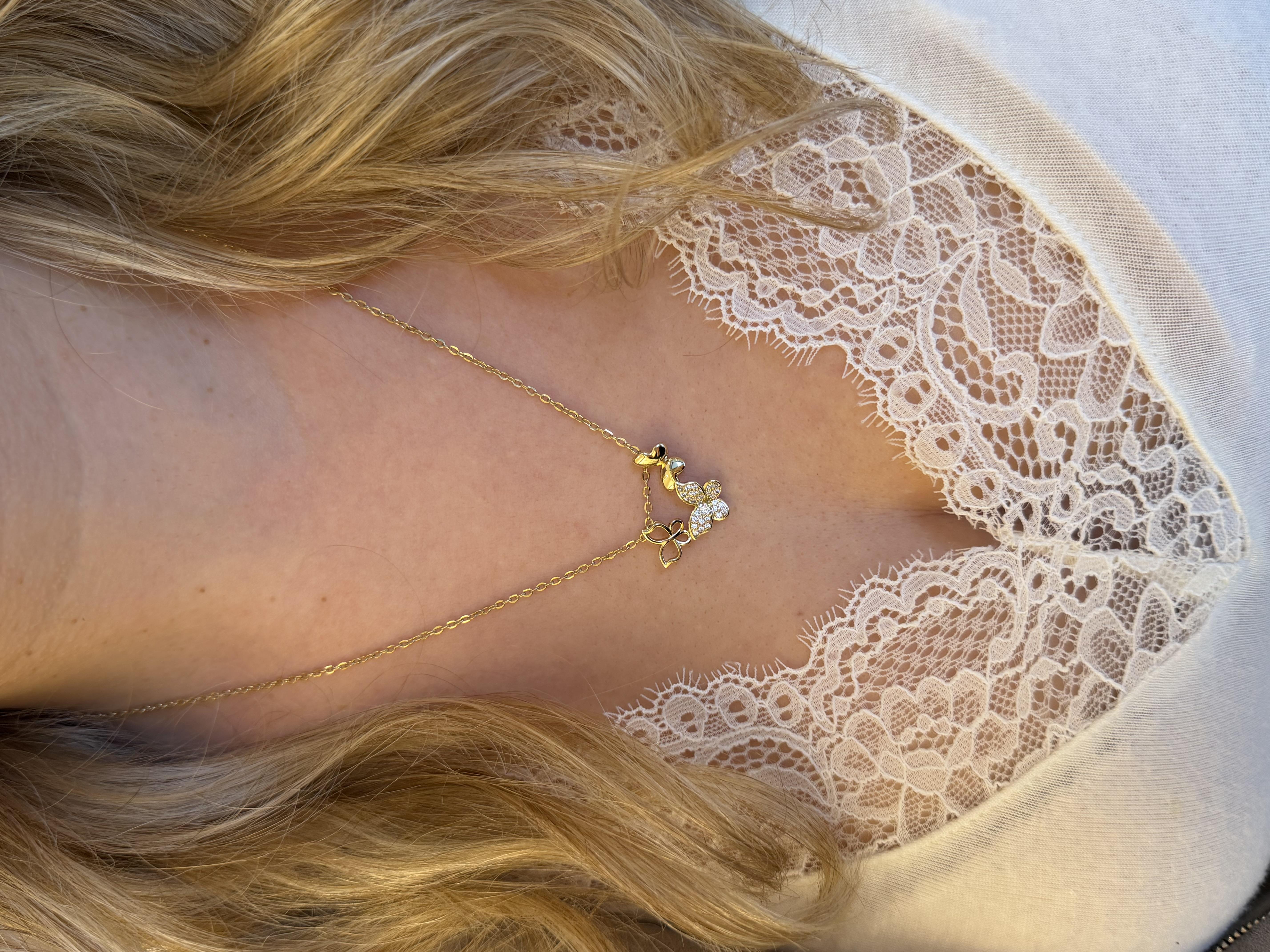 Özel Seri 14k Gold Kelebek Model Kolye