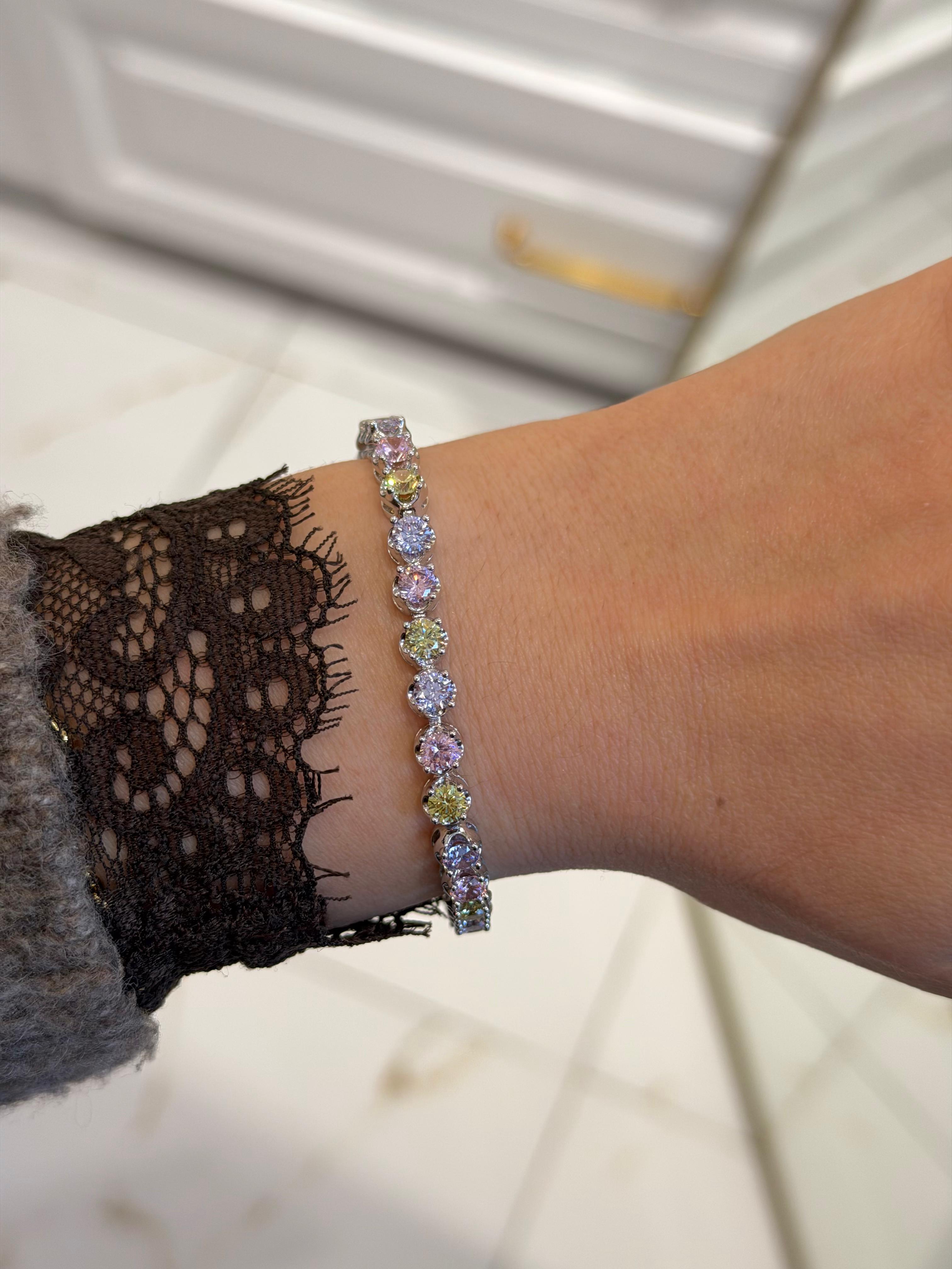 Silver Multicolor Su Yolu Bileklik 