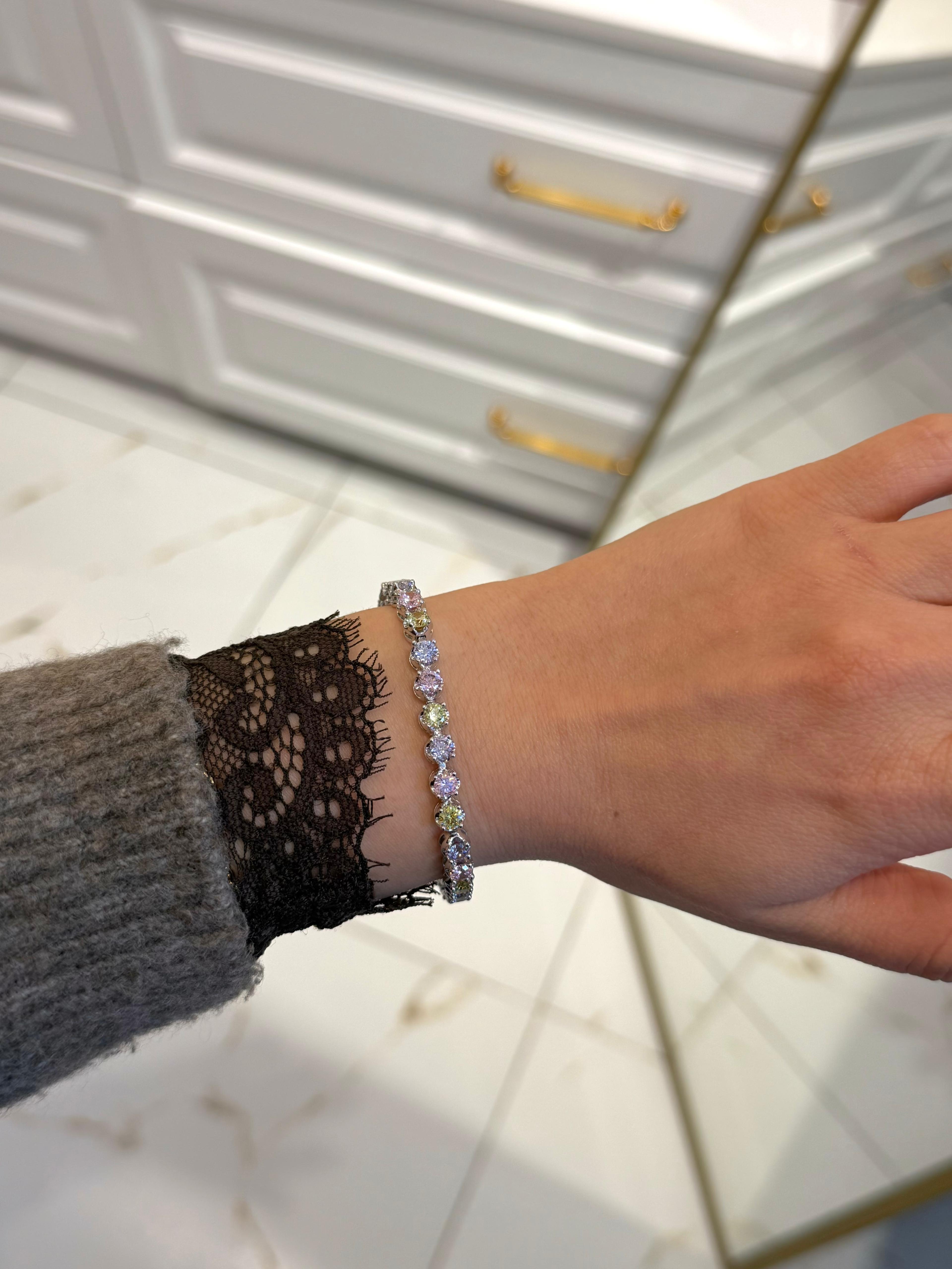 Silver Multicolor Su Yolu Bileklik 