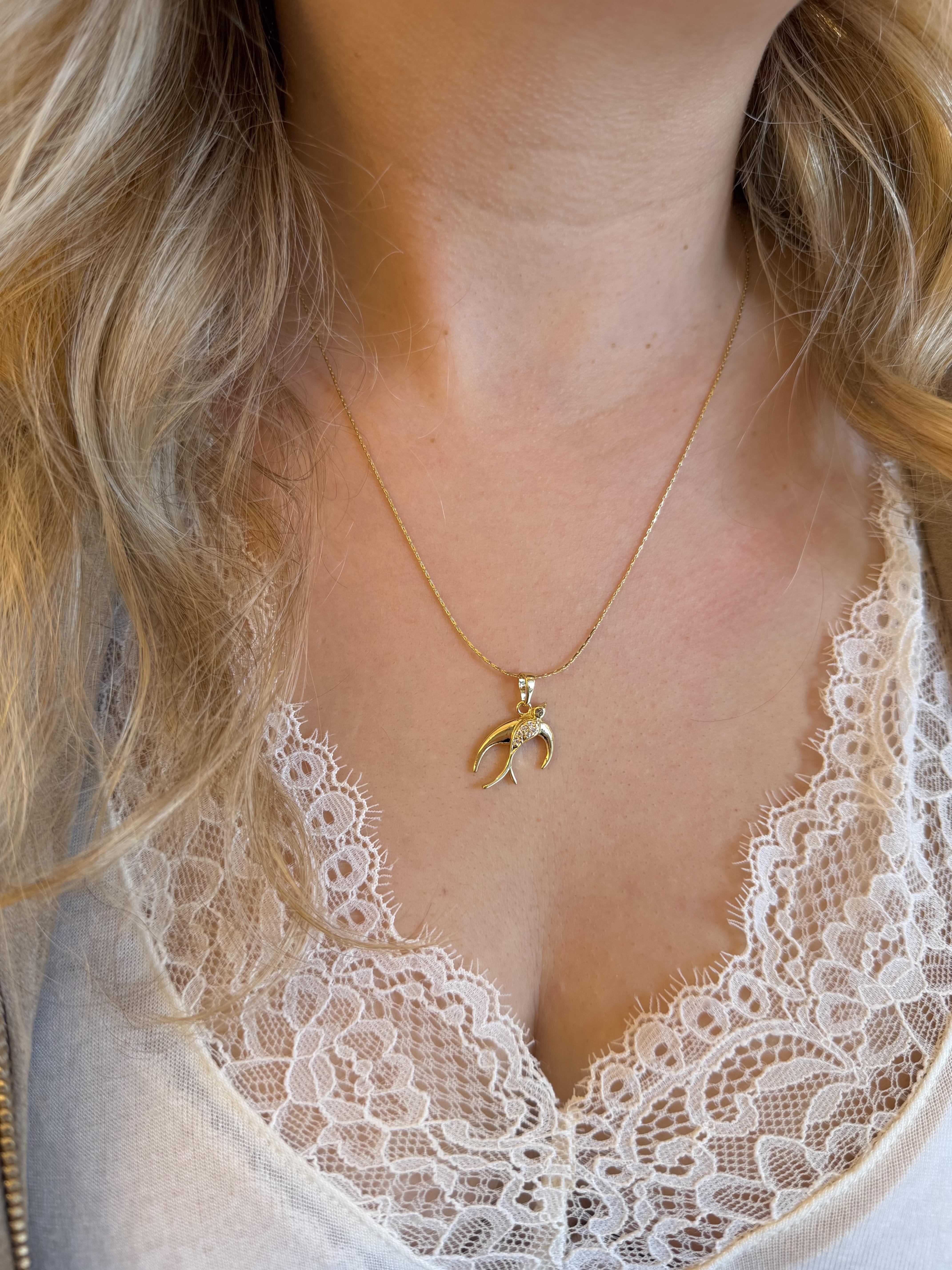 Özel Seri Wishbone Kolye Gold
