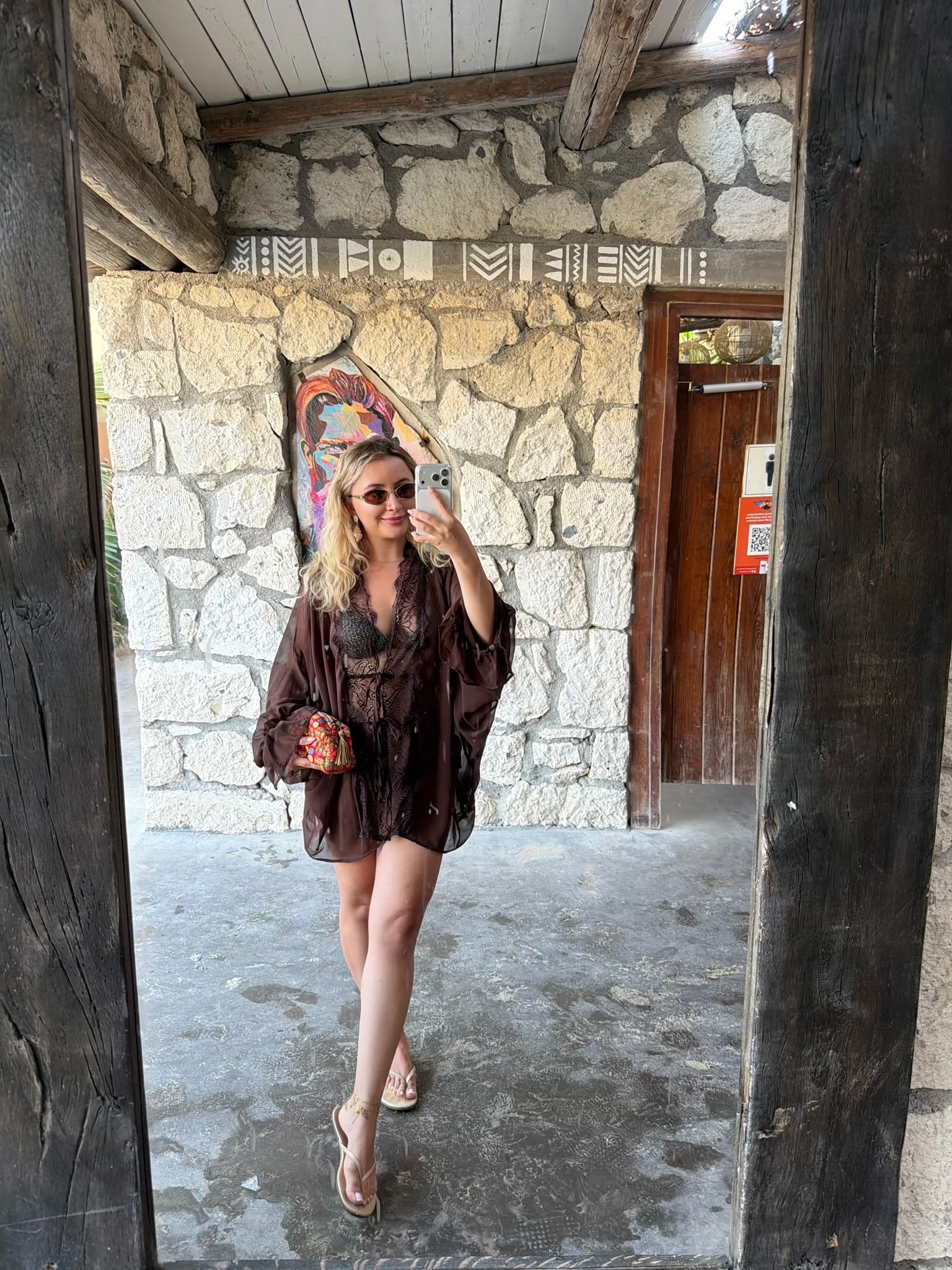 Sienna Dantel Bluz Kahverengi