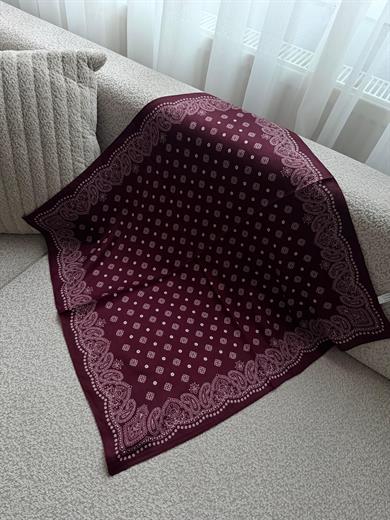 Bordo Etnik Desen Fular 70x70