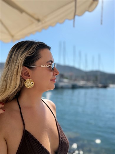 Marka Model Deniz Kabuğu Desen Charmlı Küpe