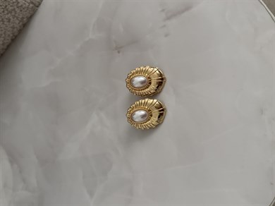 Marka Model Gold Kabuk Model İnci Küpe