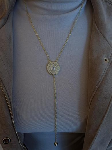 Marka Model Gold Ortası Taş Y Kolye