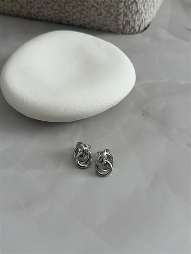 Marka Model Silver Düğüm Desen Küpe
