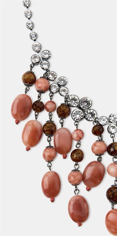 Marka Model Cascata Rosa Taşlı Pembe Boncuk Kolye