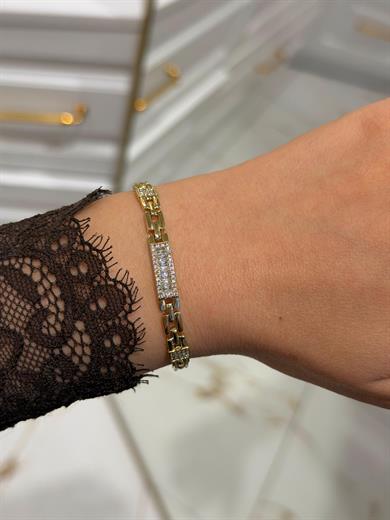 Özel Seri 14k Gold Baget Taş Detay Bileklik