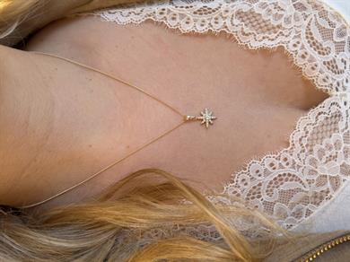 Özel seri 14k Gold Yıldız Model Kolye