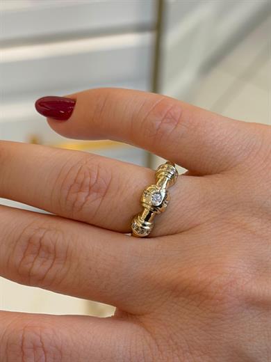 Özel Seri Yüzük 07 Charm Görünümlü Taşlı Model 