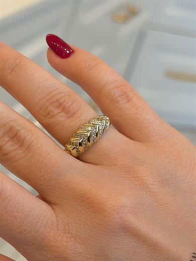 Özel Seri Yüzük 23 Gold Bombeli Kılçık Model 