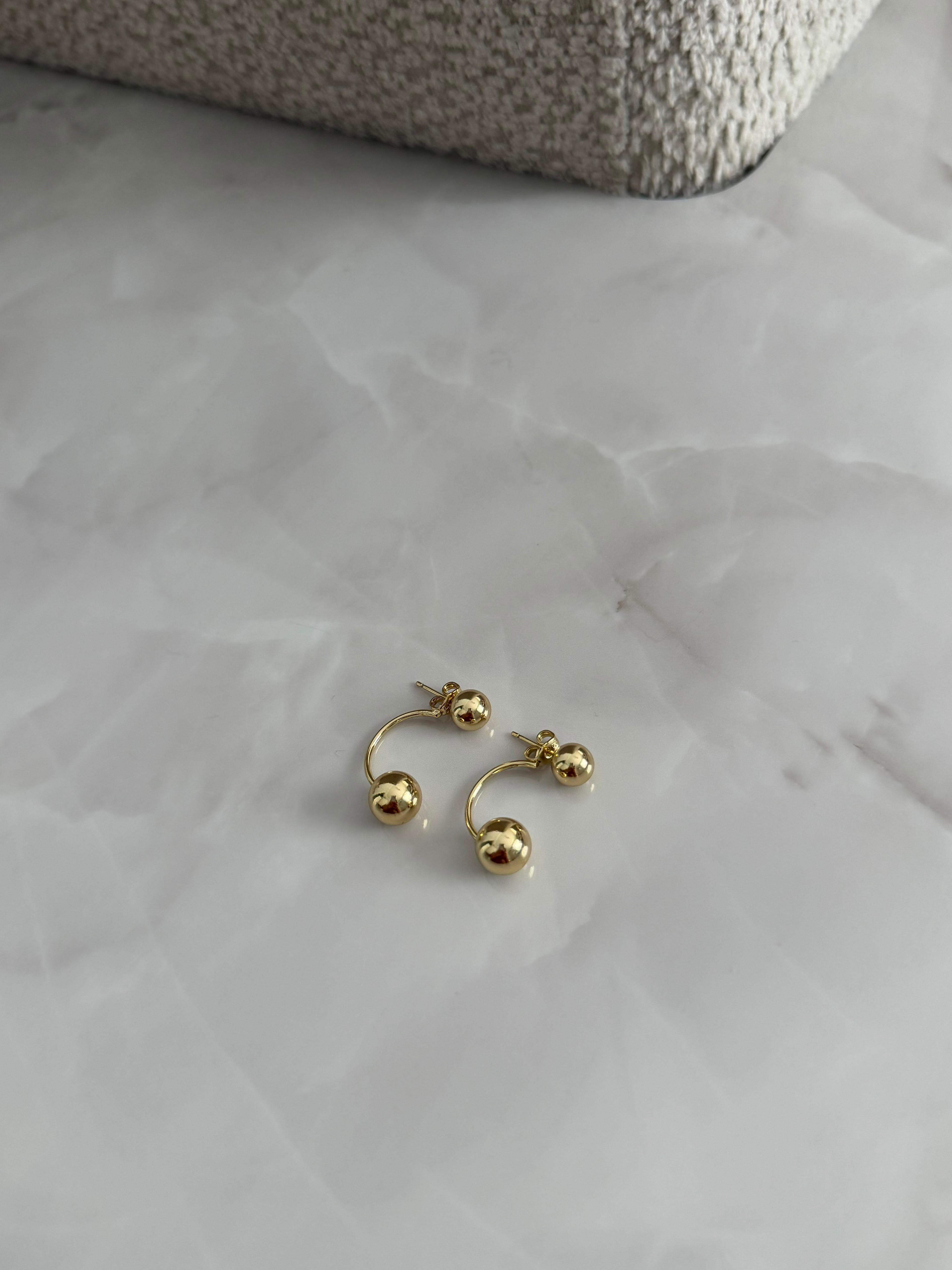 Çift Tarafı Toplu Gold Küpe