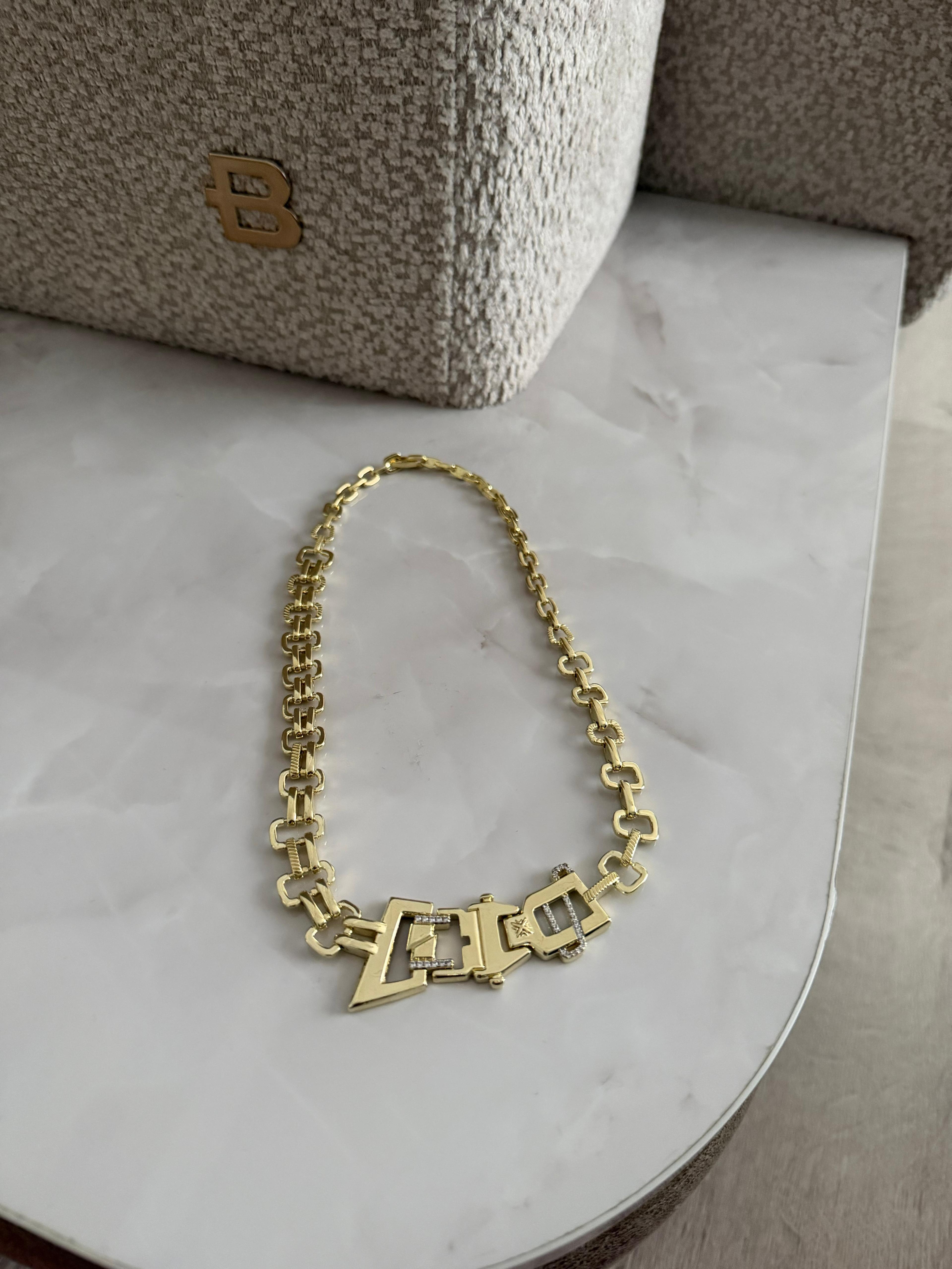 Özel Seri 14k Gold Geometrik Desen Düğüm Kolye