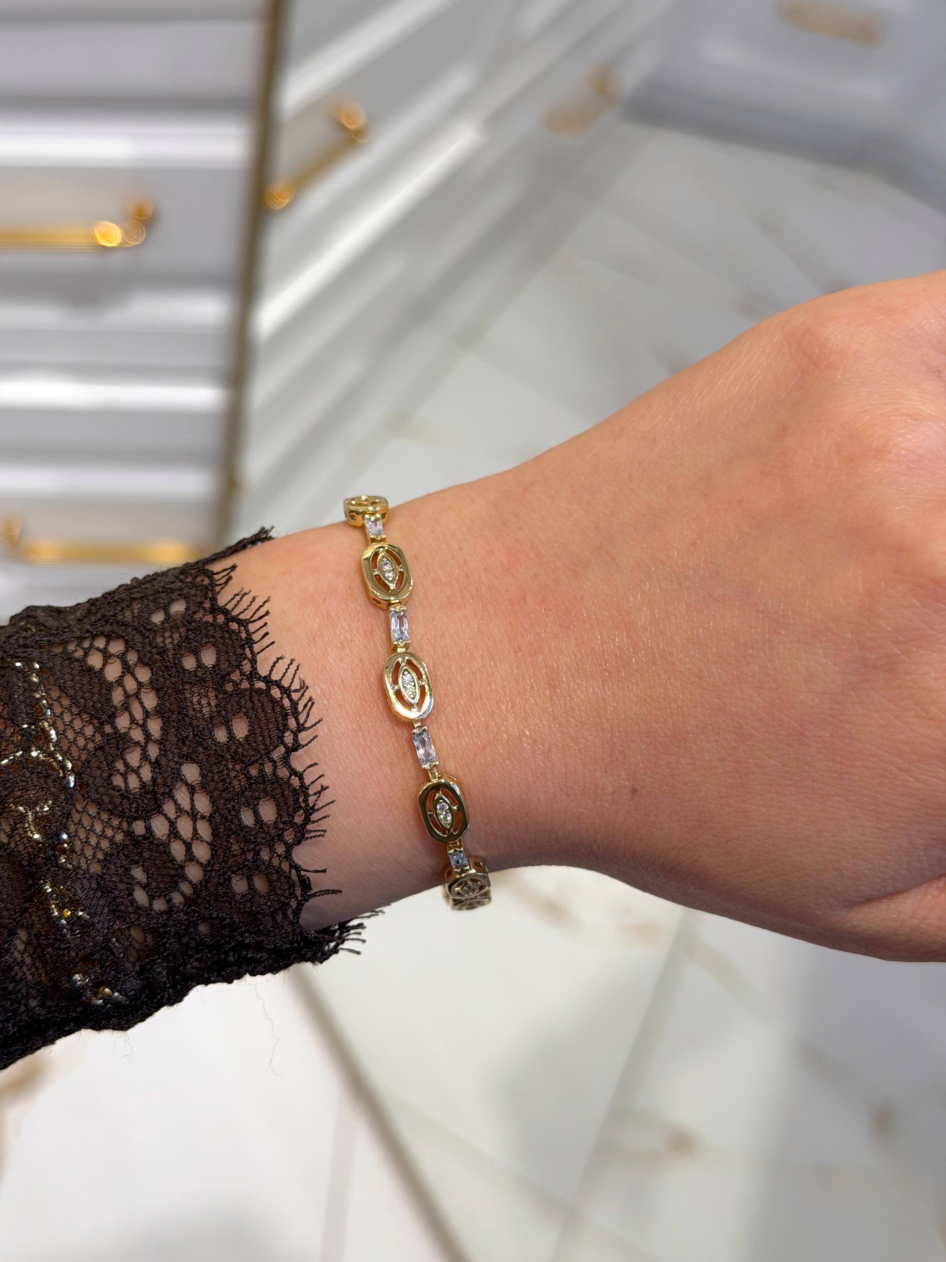 Özel Seri 14k Gold Plaka Model Su Yolu Bileklik 