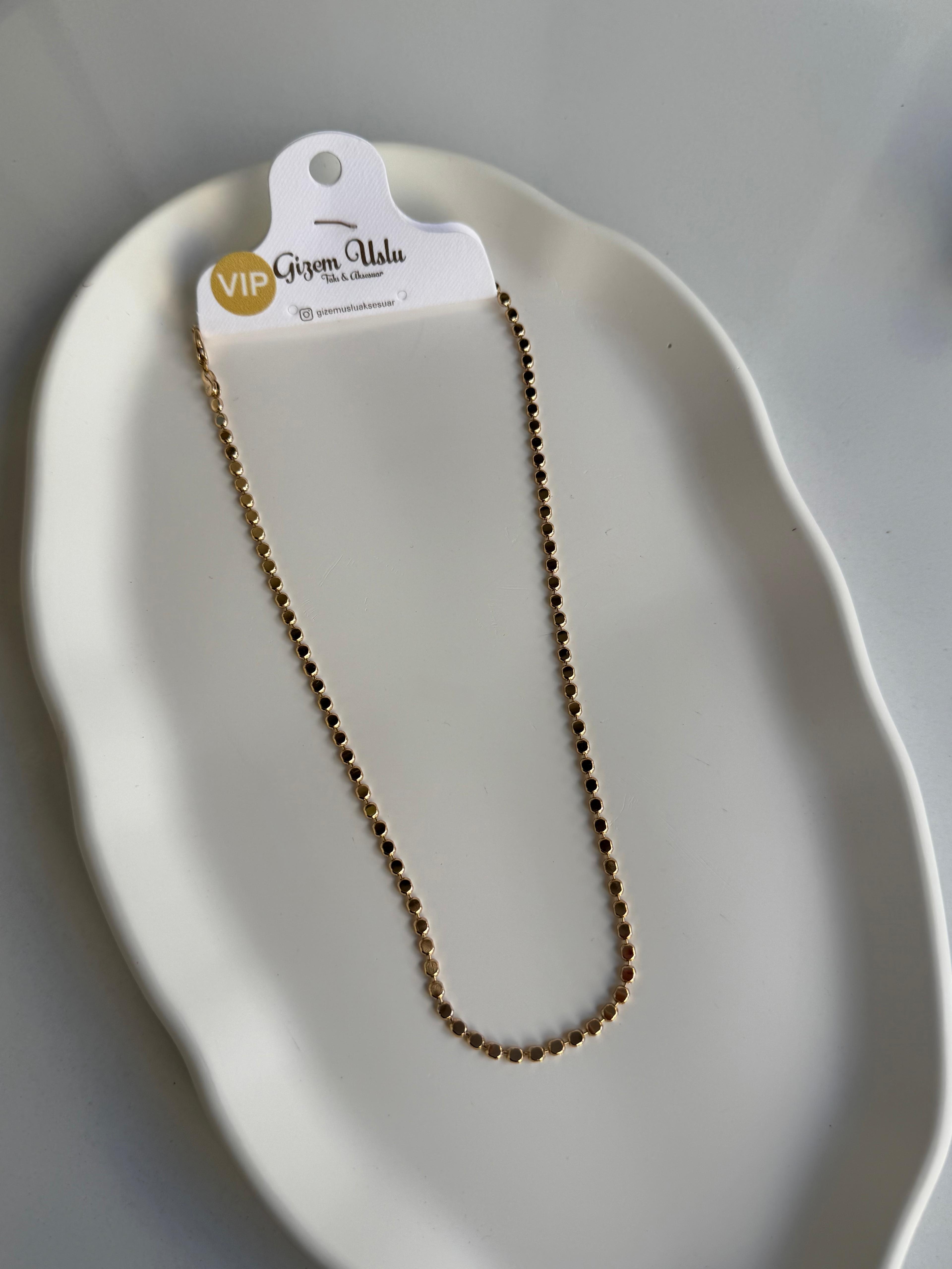 Özel Seri Rose Gold Sıralı Yuvarlak Zincir Kolye