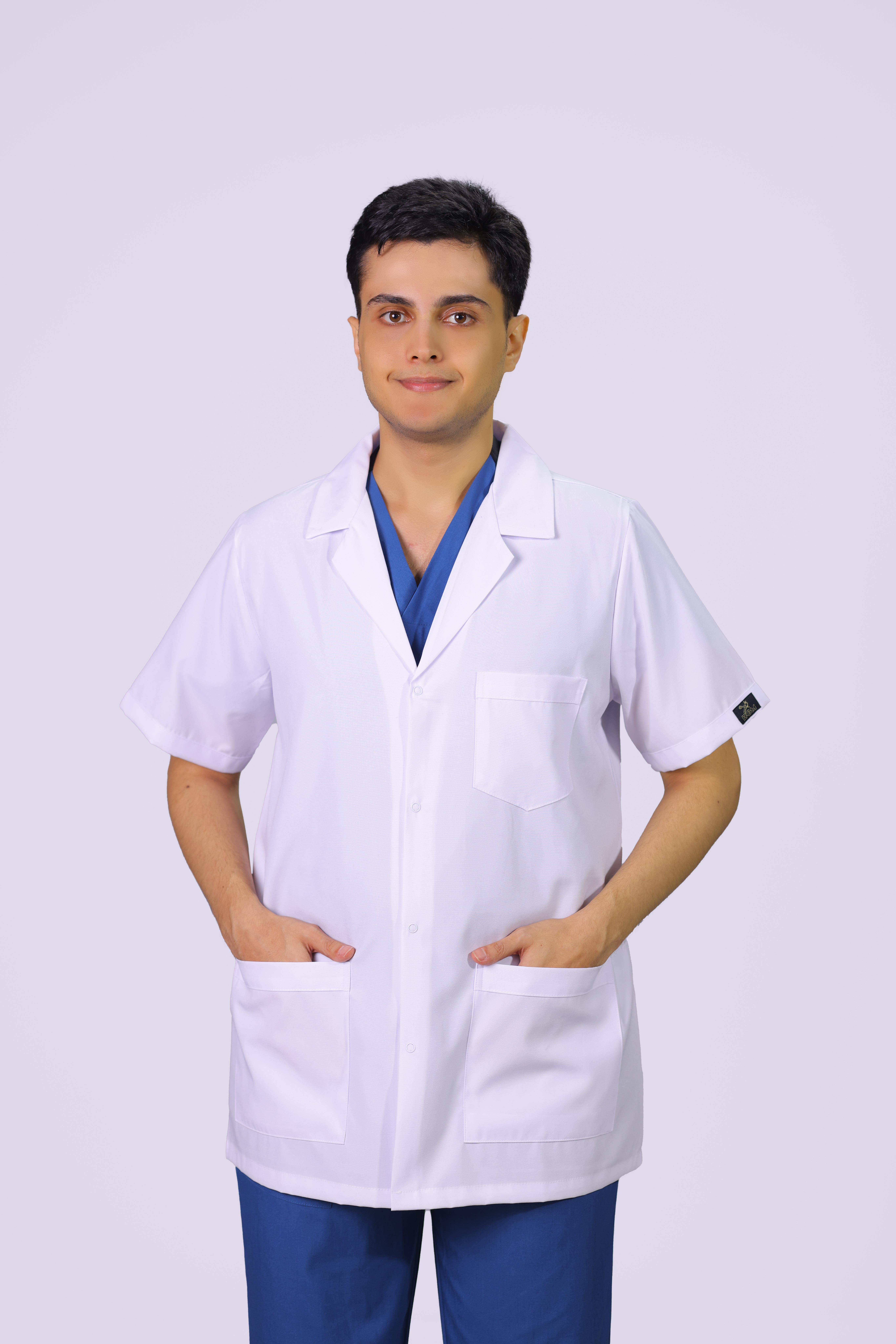 Erkek Klasik Yaka Kısa Kol Vizit Önlüğü