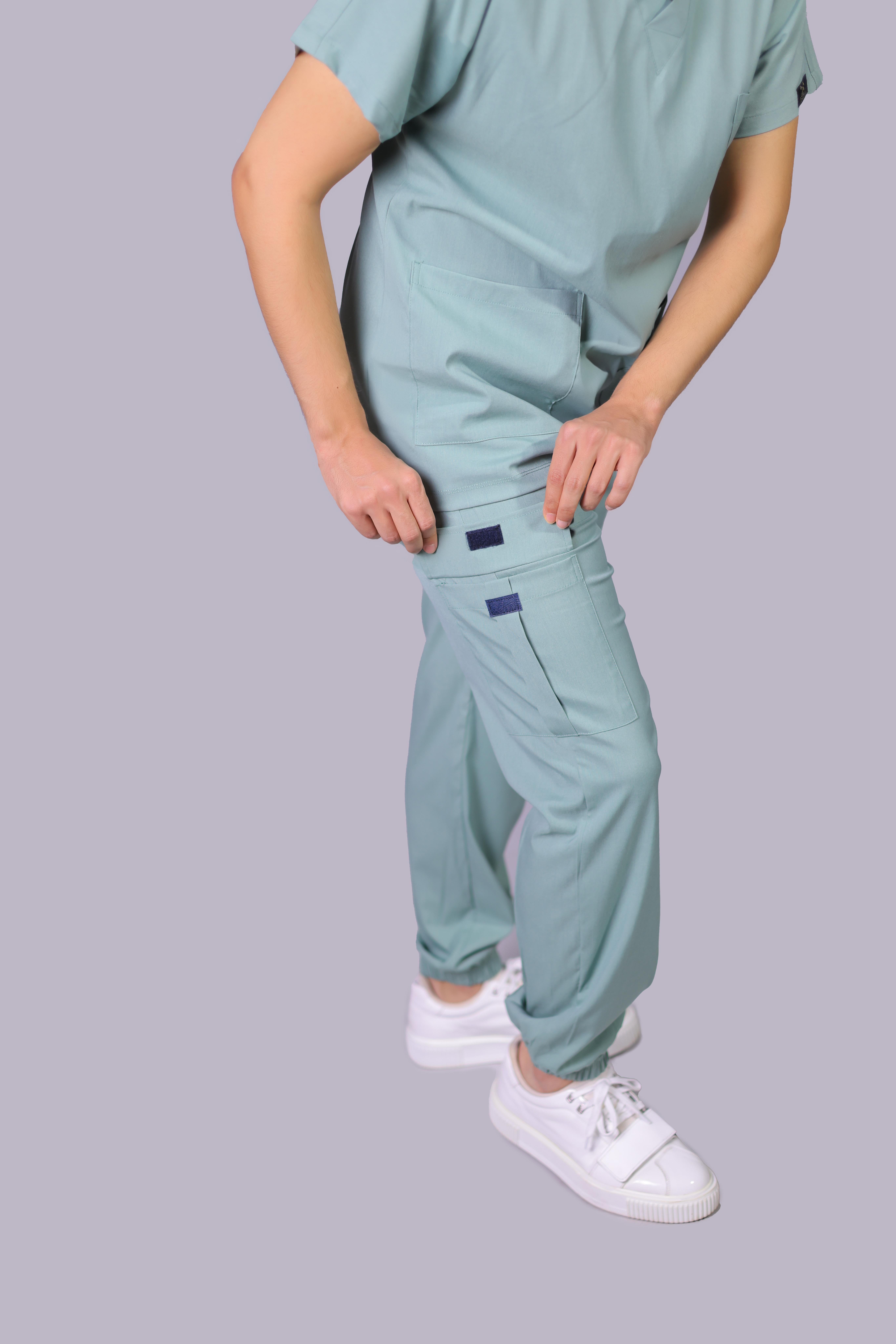 Su Yeşili Jogger Paça Lüks Likralı Unisex Üniforma Takımı