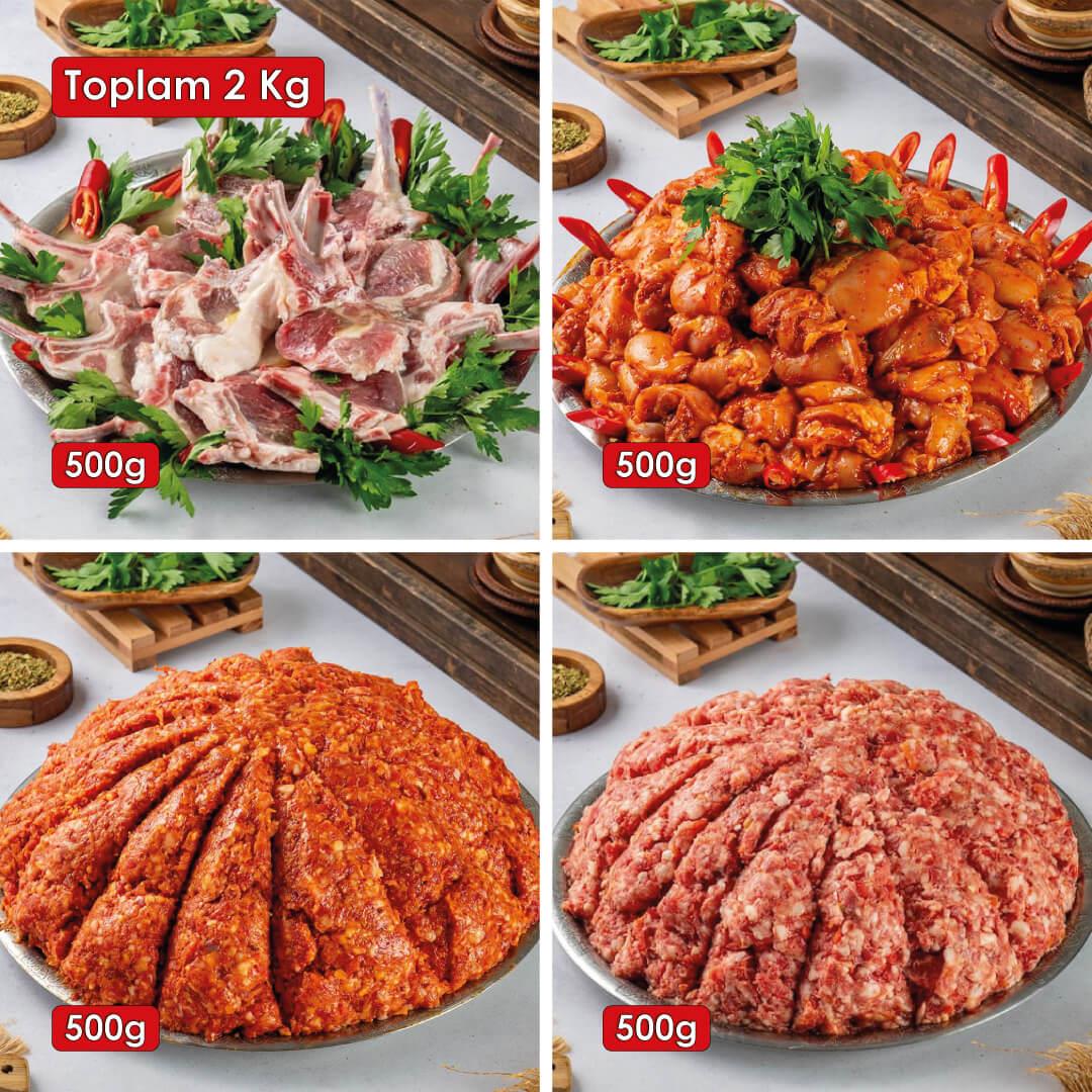 Kebap Sever Mangalcı Paketi: Kuzu Pirzola, Tavuk Pirzola, Adana Kebap, Urfa Kebap
