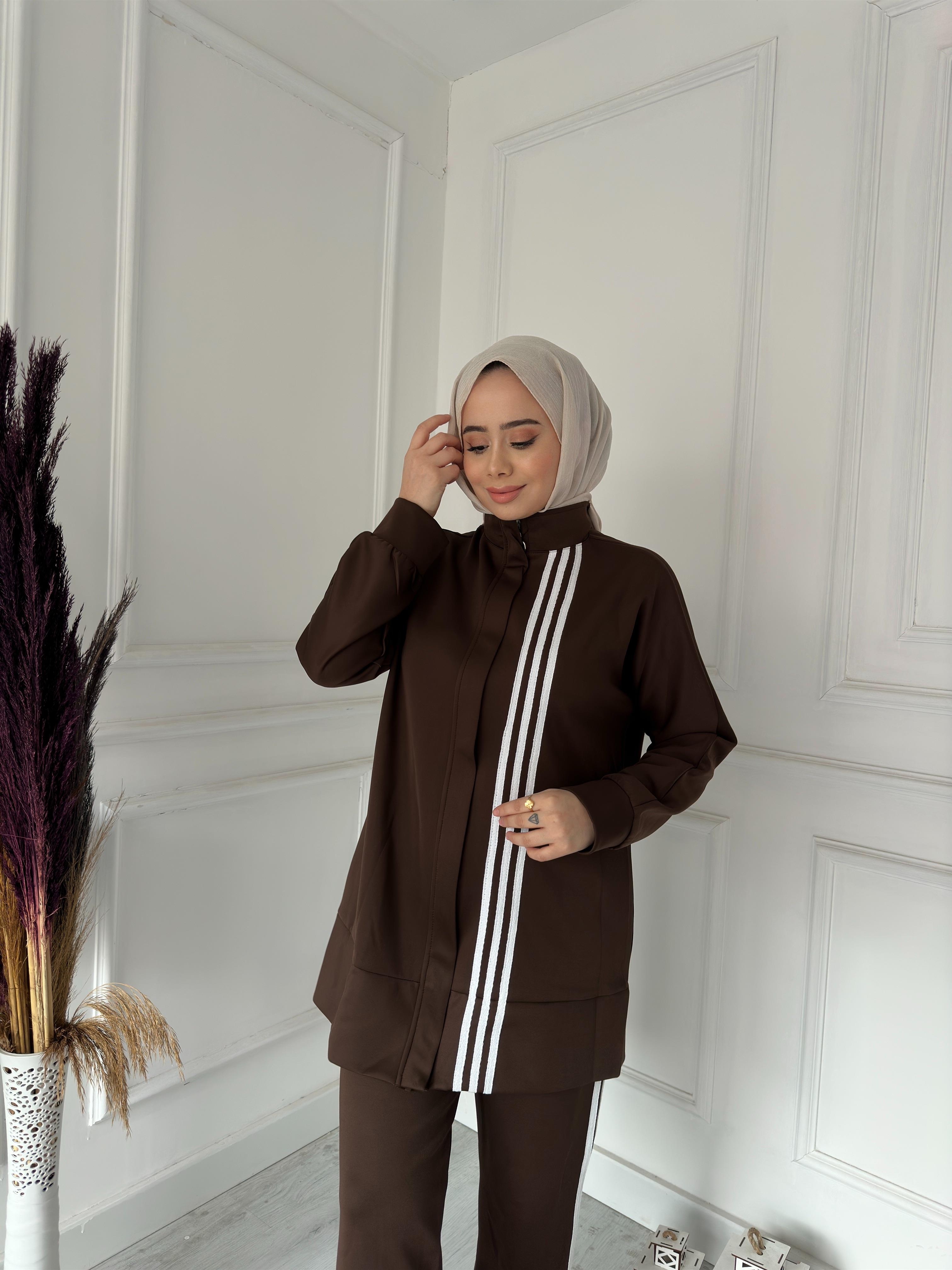 PİLİSE 3 ÇİZGİLİ ZİNCİRLİ TKM 22568 KAHVE