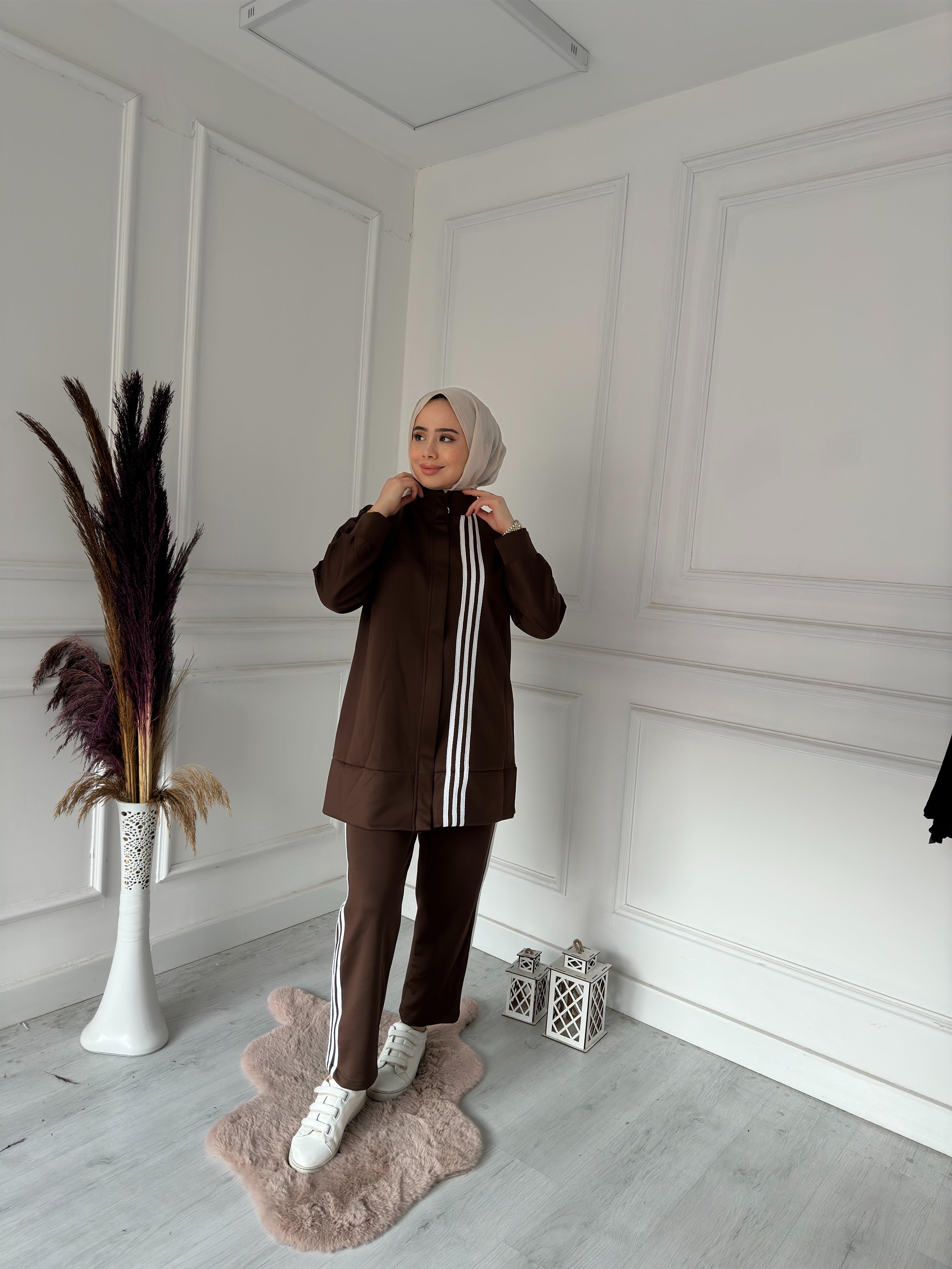 PİLİSE 3 ÇİZGİLİ ZİNCİRLİ TKM 22568 KAHVE