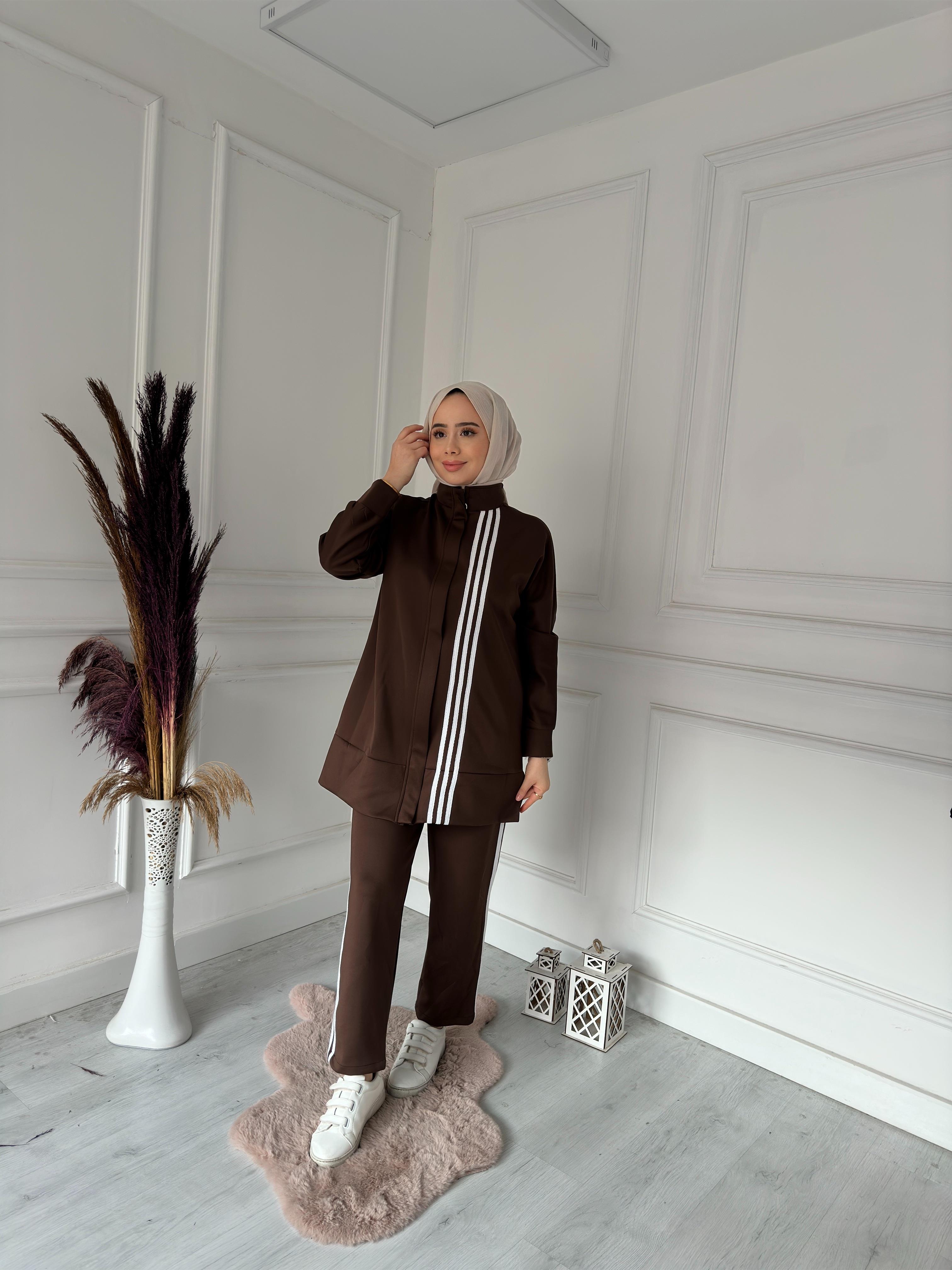 PİLİSE 3 ÇİZGİLİ ZİNCİRLİ TKM 22568 KAHVE