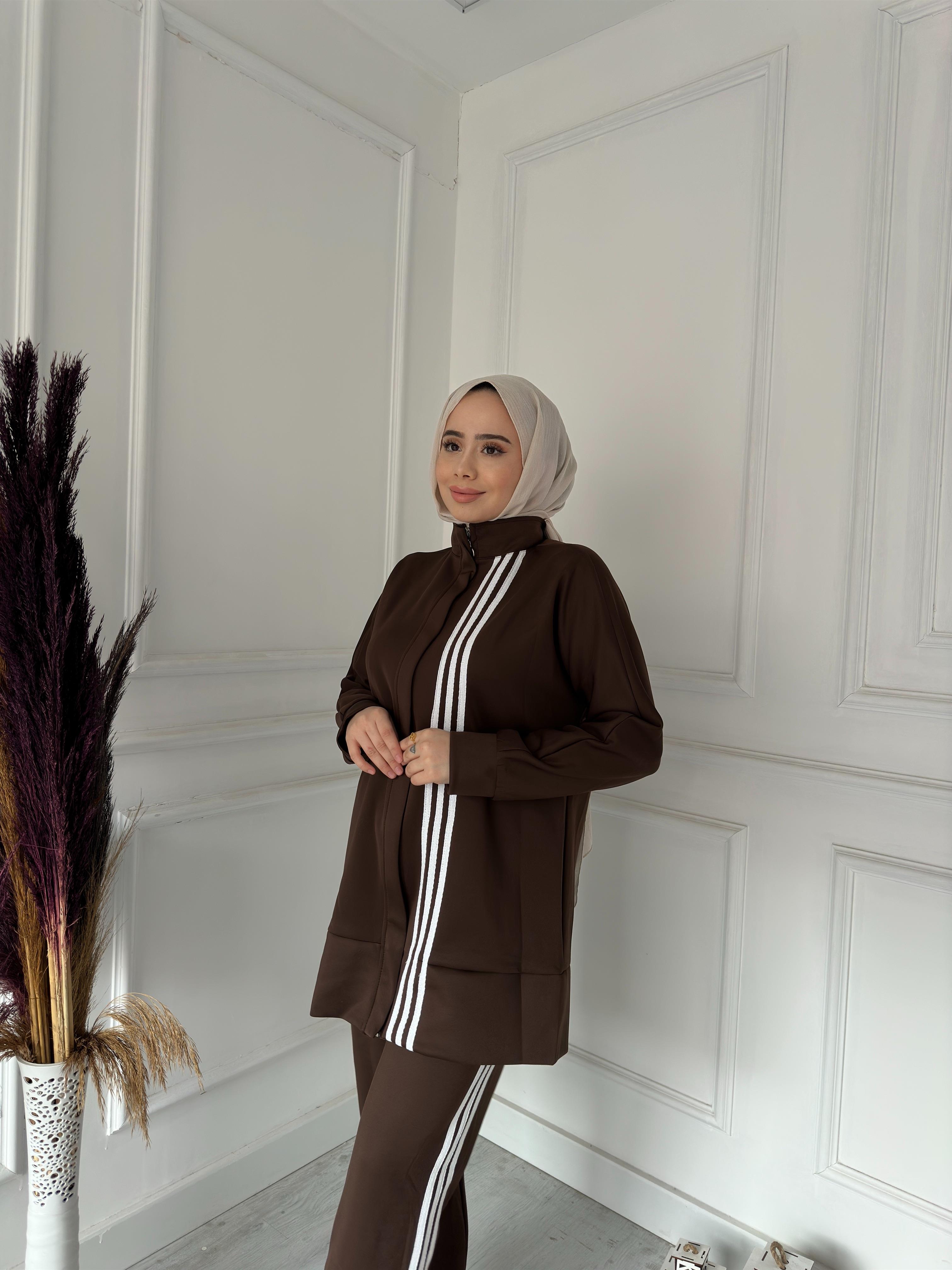 PİLİSE 3 ÇİZGİLİ ZİNCİRLİ TKM 22568 KAHVE