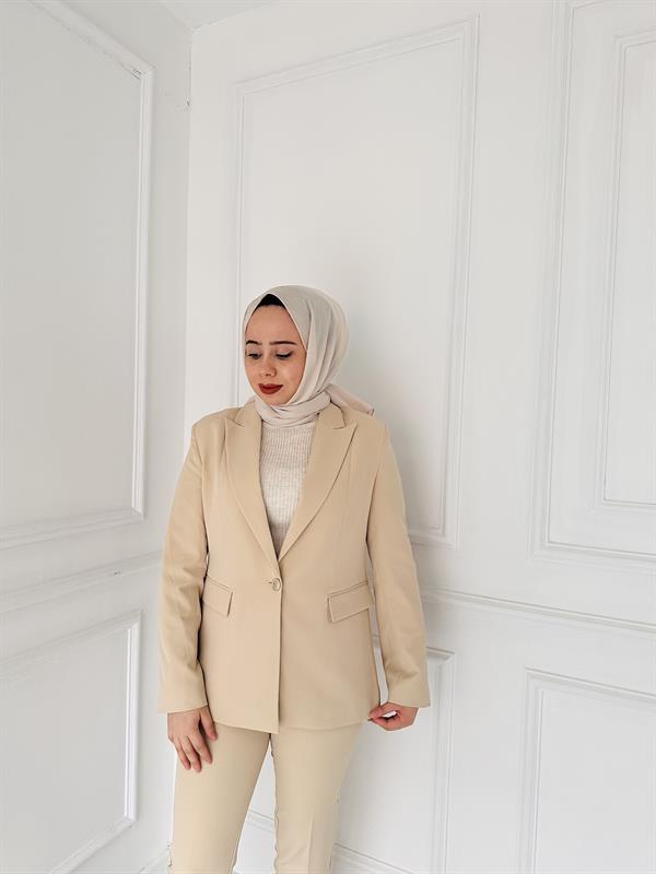 Düşeş Kol Düğmeli Takım 101 Vizon