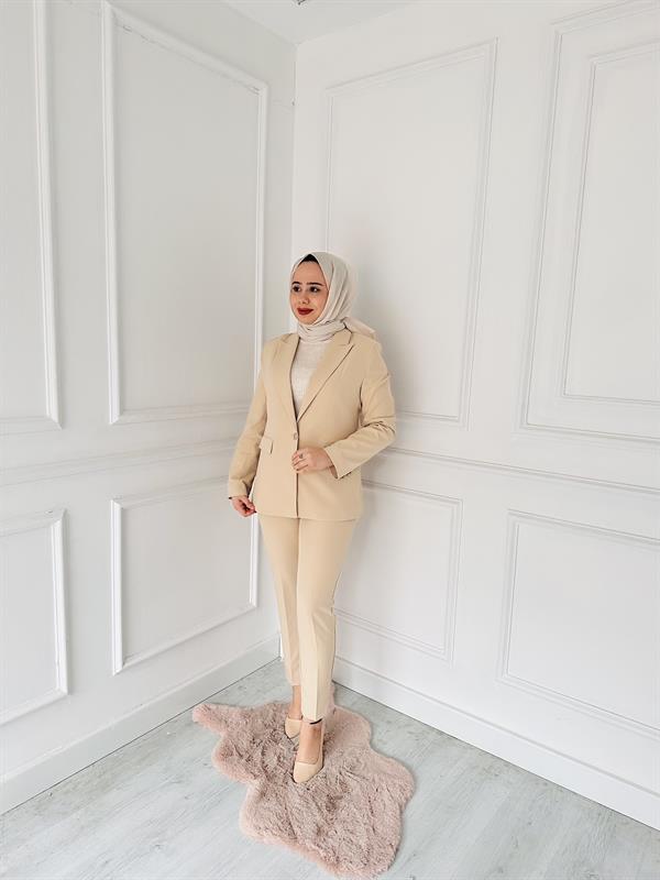 Düşeş Kol Düğmeli Takım 101 Vizon