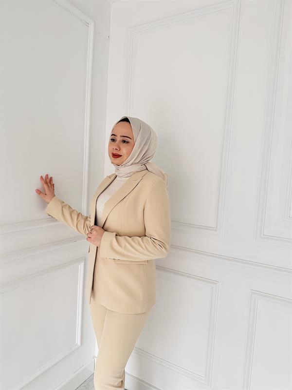 Düşeş Kol Düğmeli Takım 101 Vizon