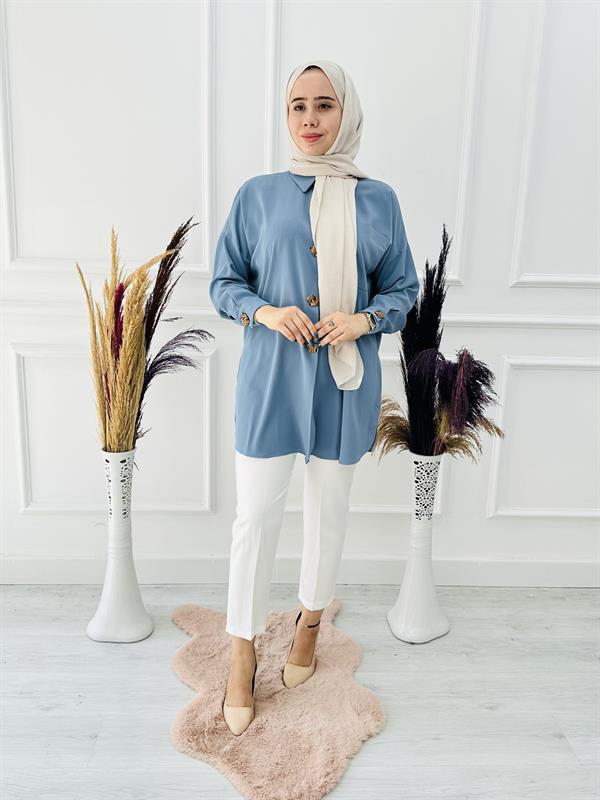 Kemerli Kumaş Pantolon 5000 Ekru