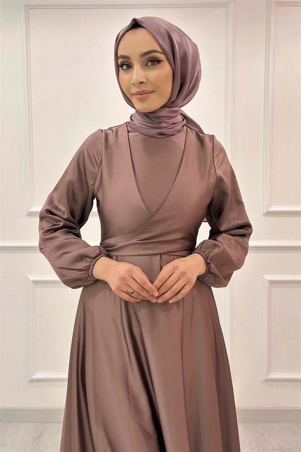 V Yaka Saten Abiye 3090 Lila