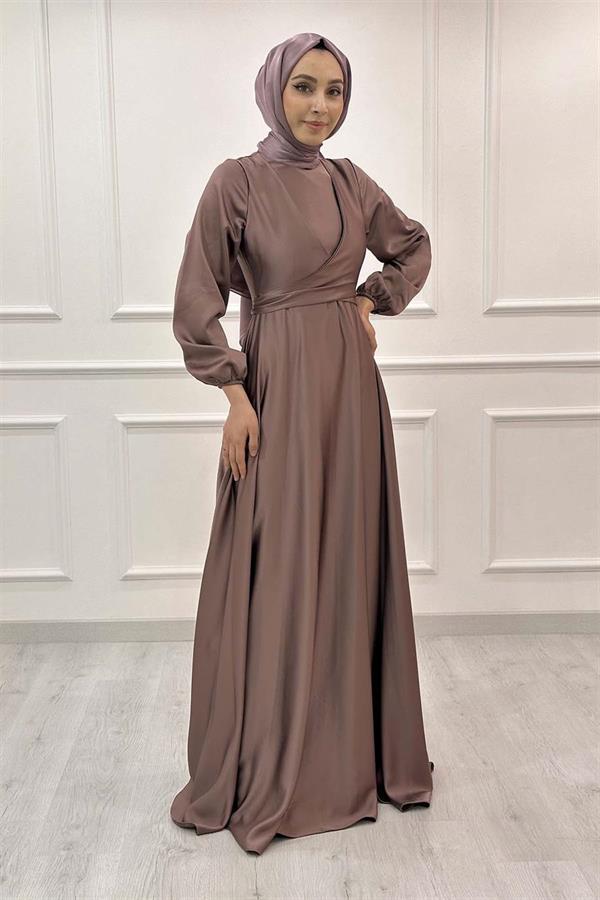 V Yaka Saten Abiye 3090 Lila